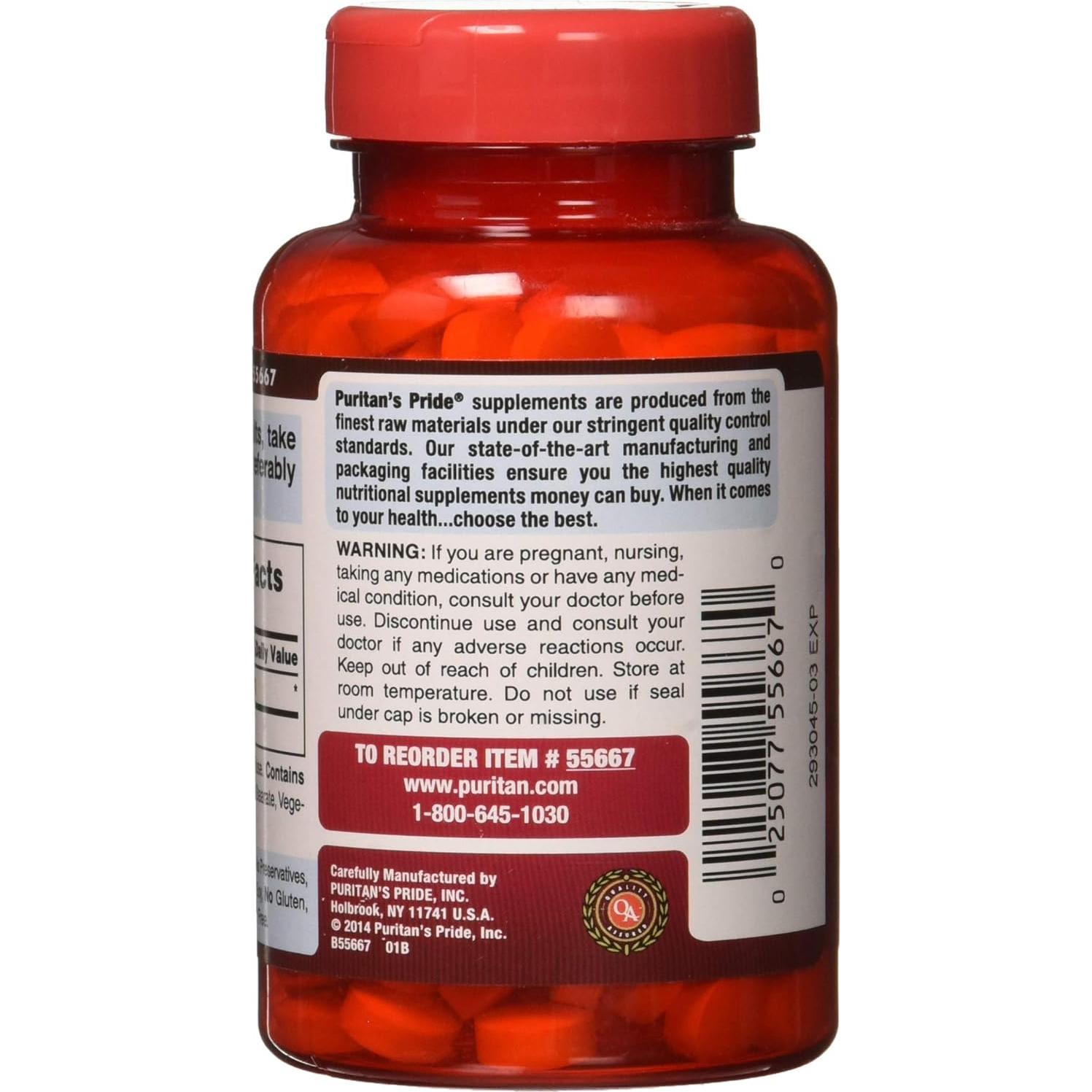 Vinagre de Sidra de Manzana Puritan's Pride 600 mg 200 Tabletas