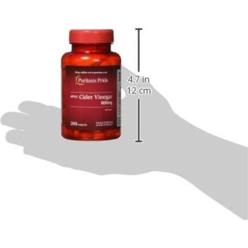 Vinagre de Sidra de Manzana Puritan's Pride 600 mg 200 Tabletas