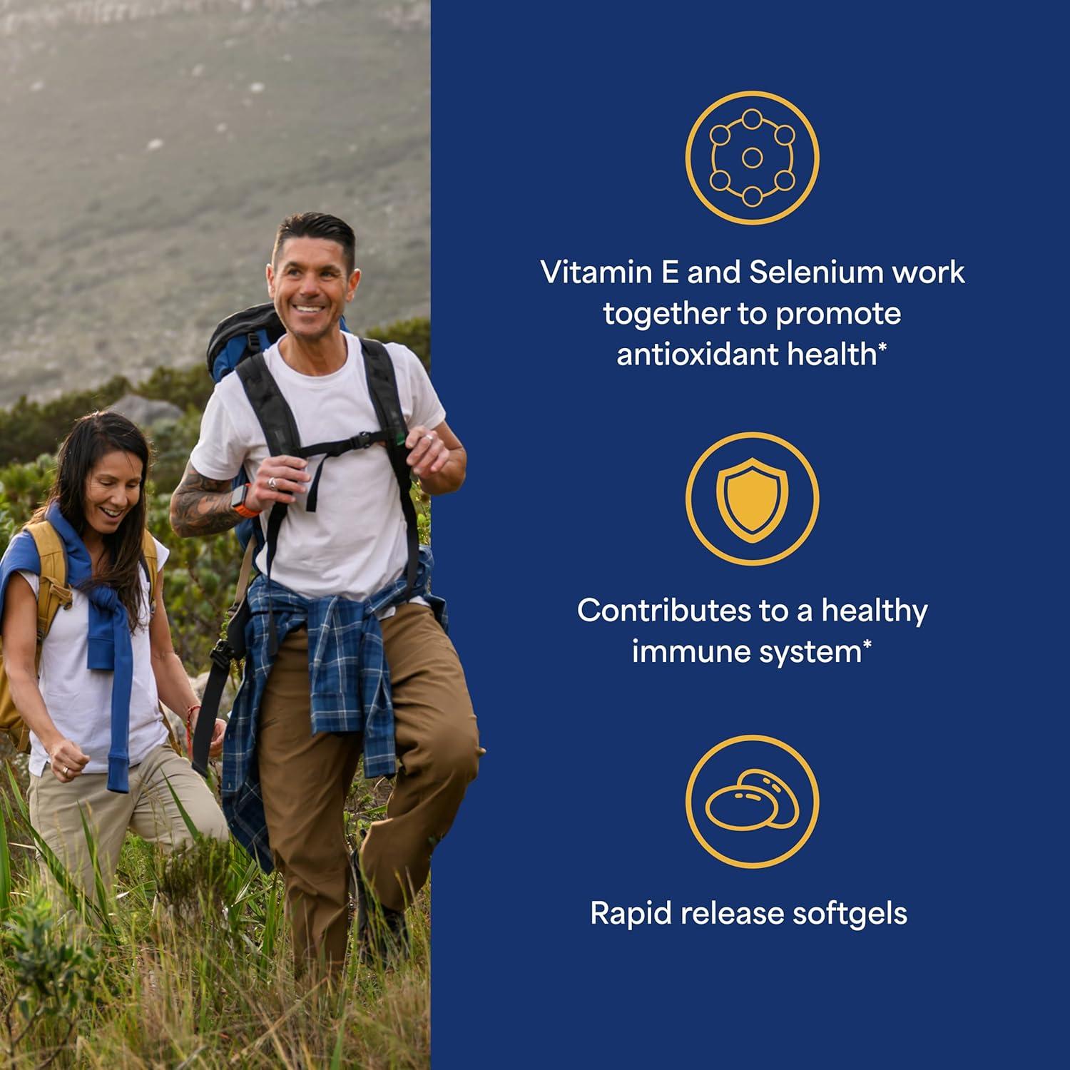 Suplemento Vitamina E Puritan's Pride 184mg + Selenio 50mcg