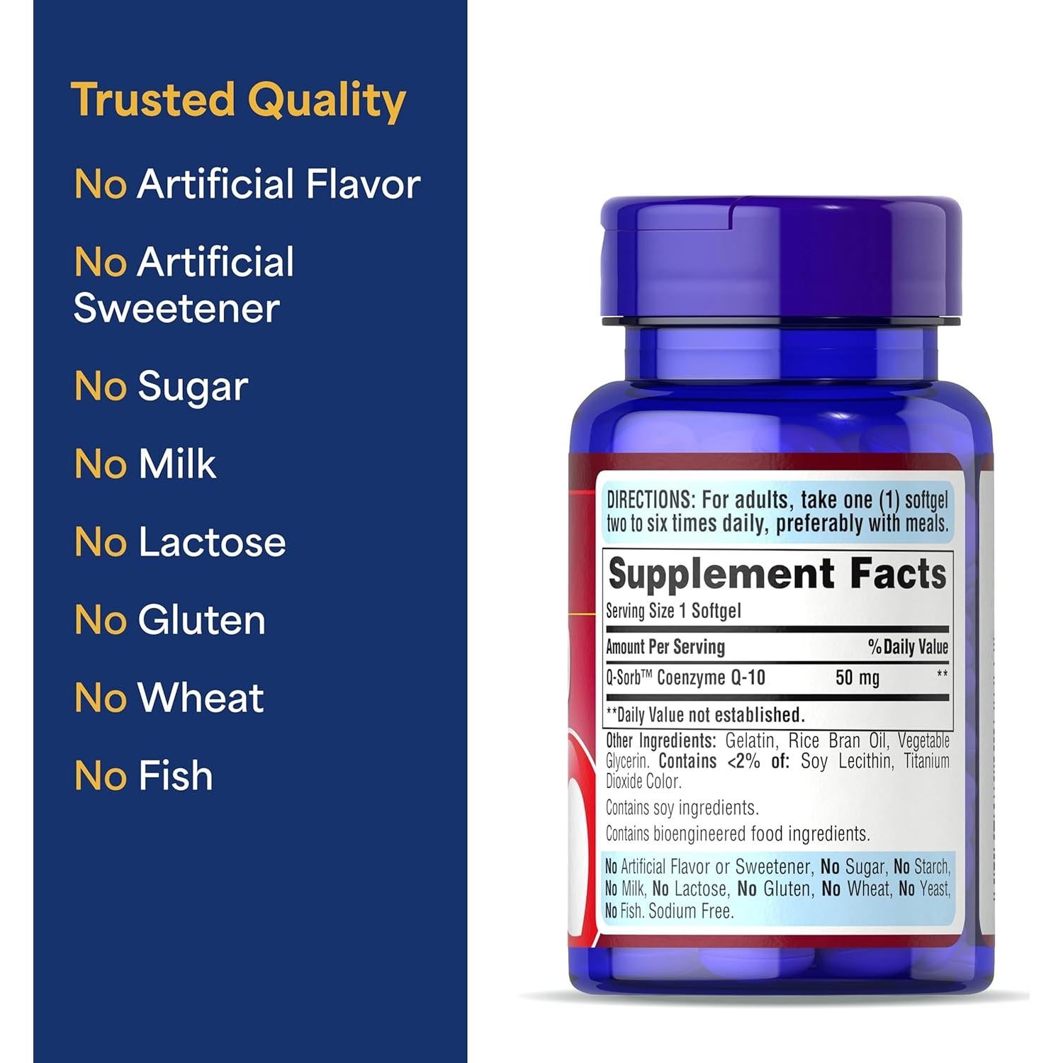 Suplemento Coenzima Q10 50mg Puritan's Pride 100 Cápsulas