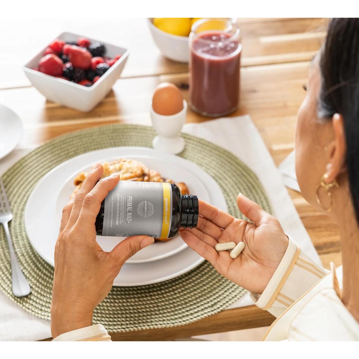 Suplemento NAD+ Primal Harvest 60 Cápsulas Energía Celular