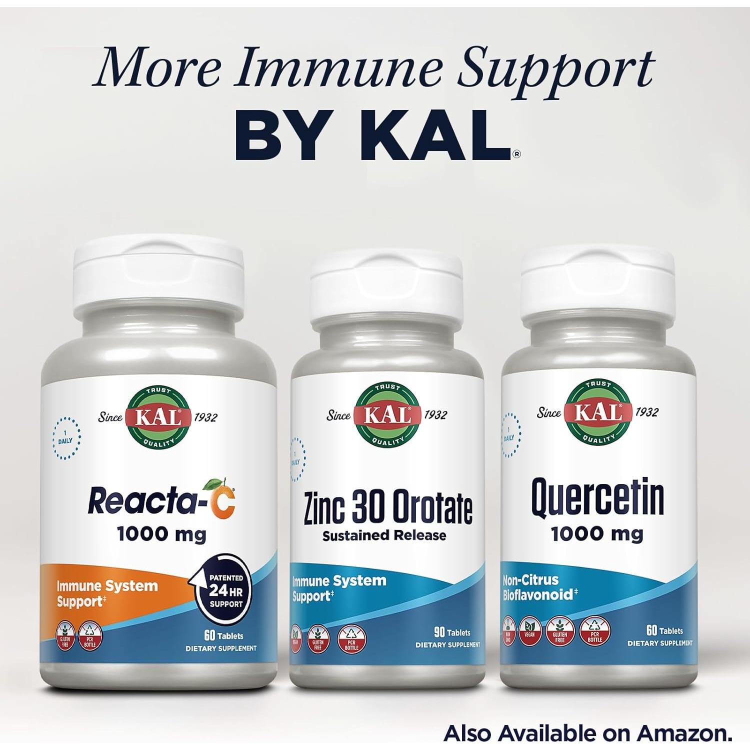 Suplemento de Zinc KAL 30mg, 90 Tabletas Veganas, Inmunidad