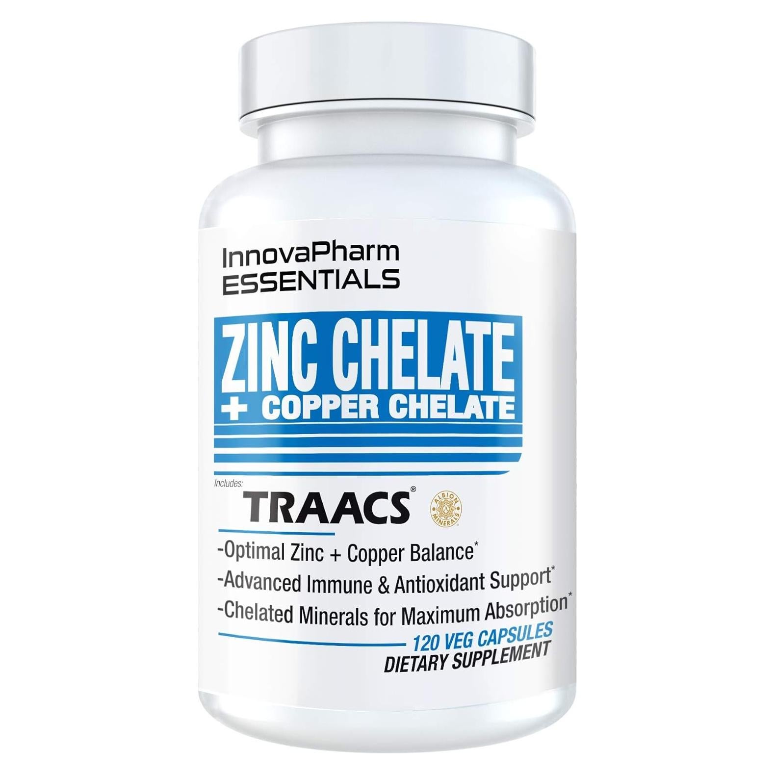 InnovaPharm Zinc Chelate + Cobre Chelate 120 Cápsulas Veganas