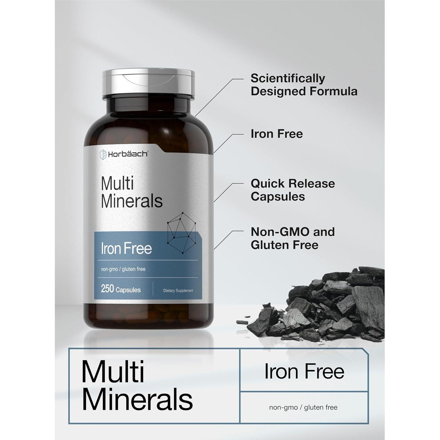 Suplemento Multimineral Horbaach 250 Cápsulas Sin Hierro