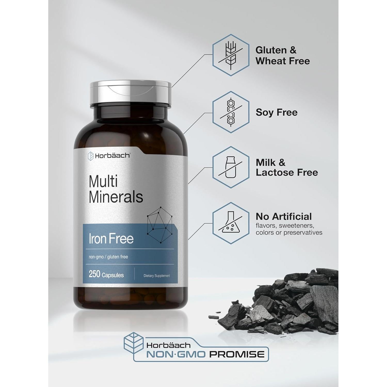 Suplemento Multimineral Horbaach 250 Cápsulas Sin Hierro