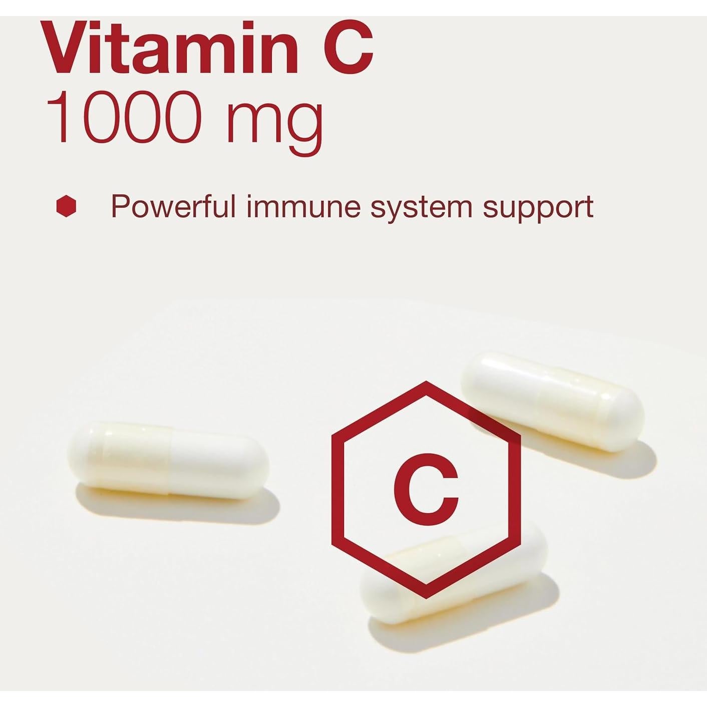 Suplemento Vitamina C 1000mg + Zinc 15mg Protocolo Vegano - 120 Cápsulas