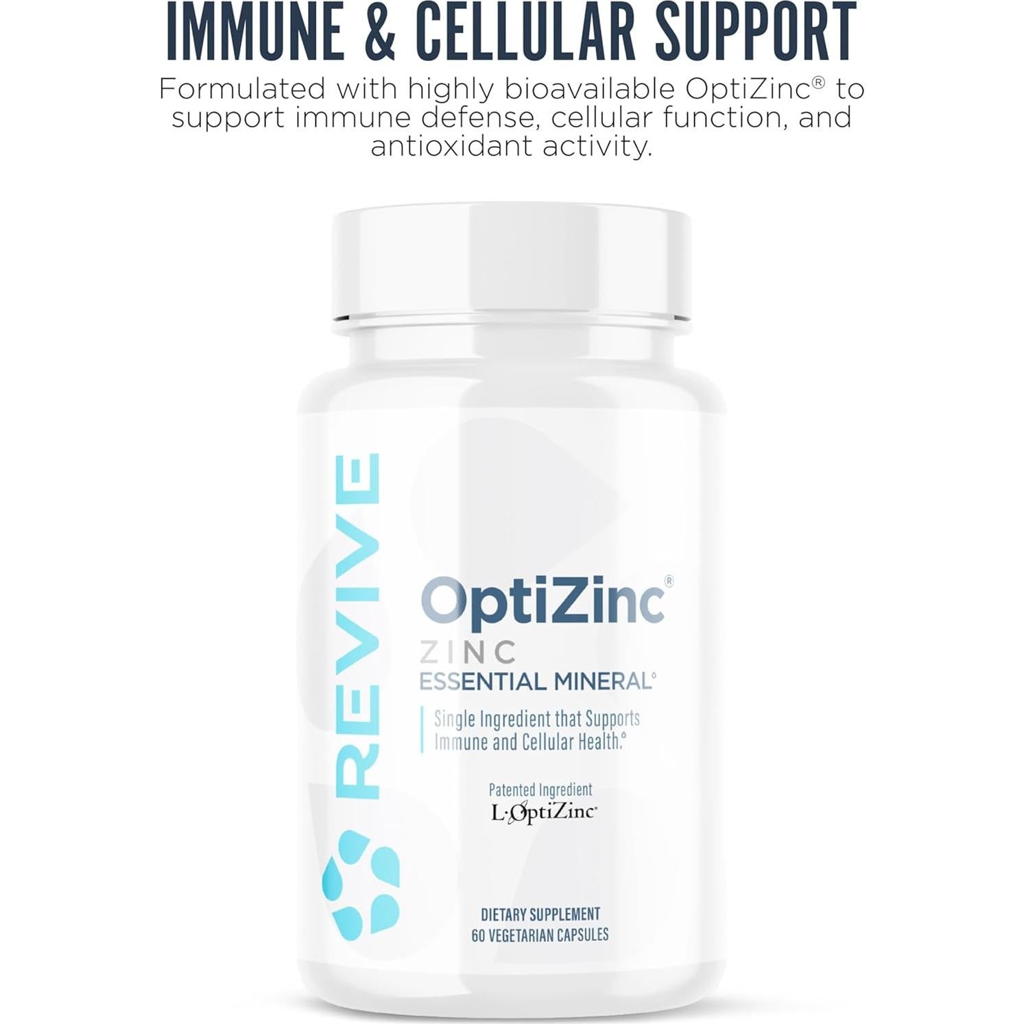 Suplemento de Zinc Revive MD 50mg - 60 Cápsulas Inmunidad