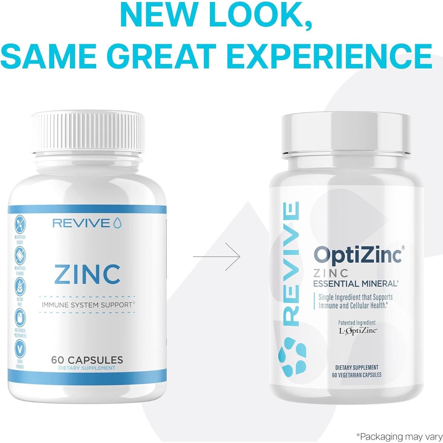 Suplemento de Zinc Revive MD 50mg - 60 Cápsulas Inmunidad