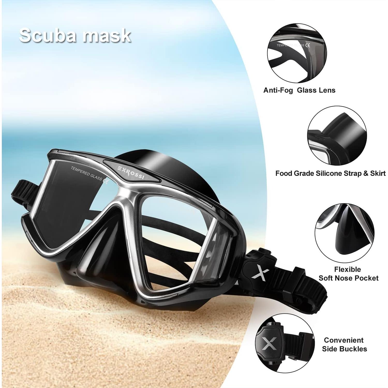 Máscara de Buceo EXROSSI RS-1500 4 Lentes Antivaho