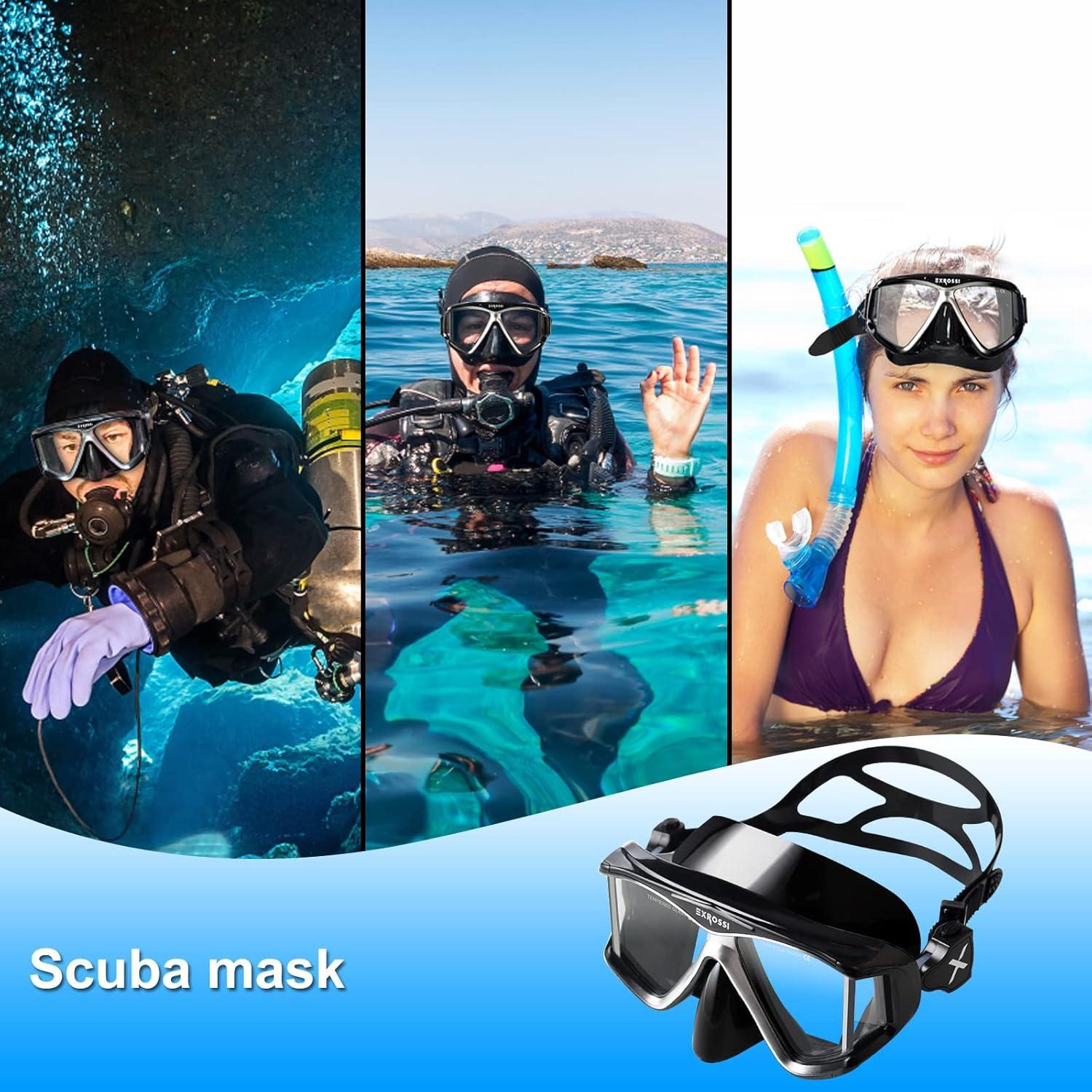 Máscara de Buceo EXROSSI RS-1500 4 Lentes Antivaho