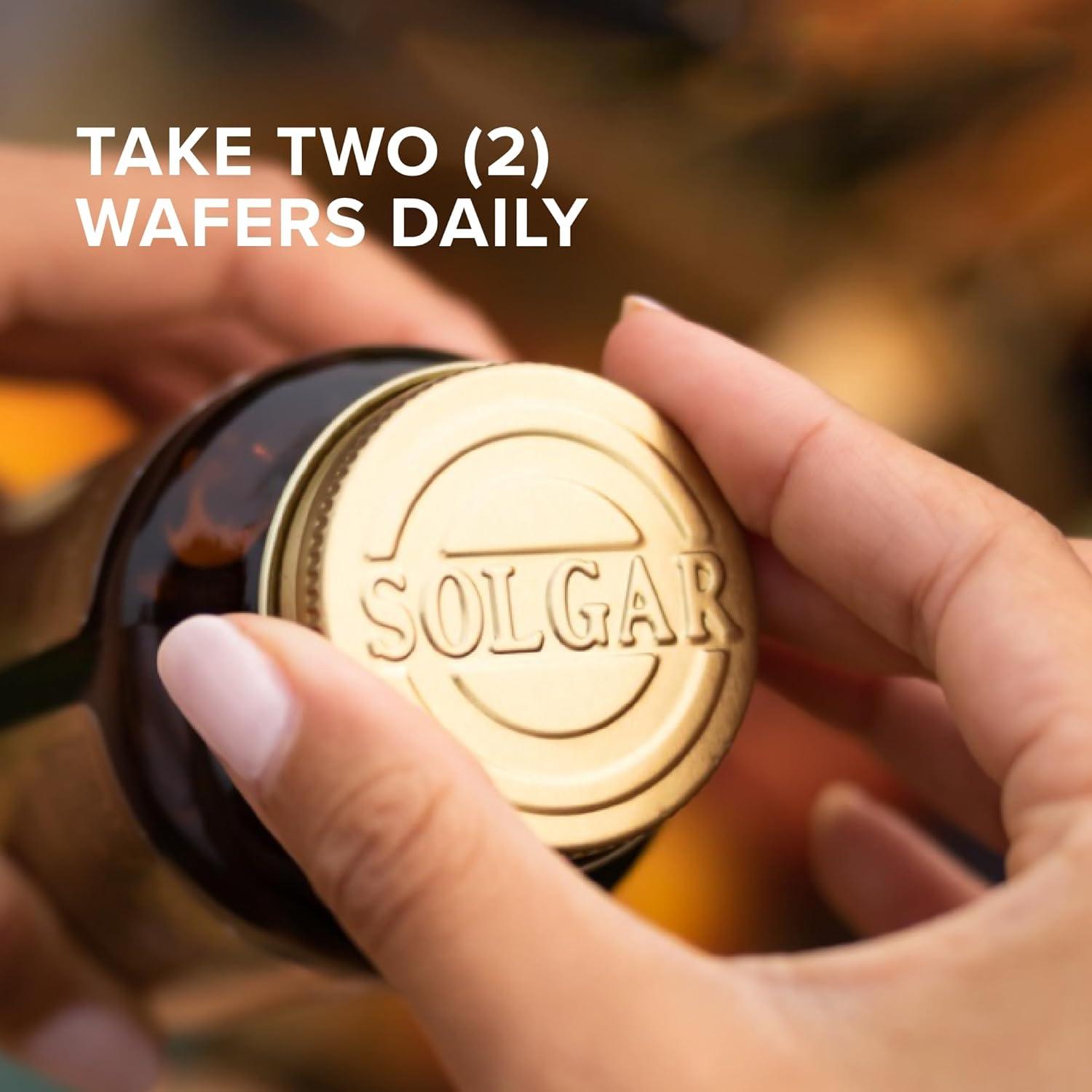 Suplemento de Calcio Masticable Solgar 500 mg - 3 Paquetes de 120 Wafers - Vegano y Libre de Gluten