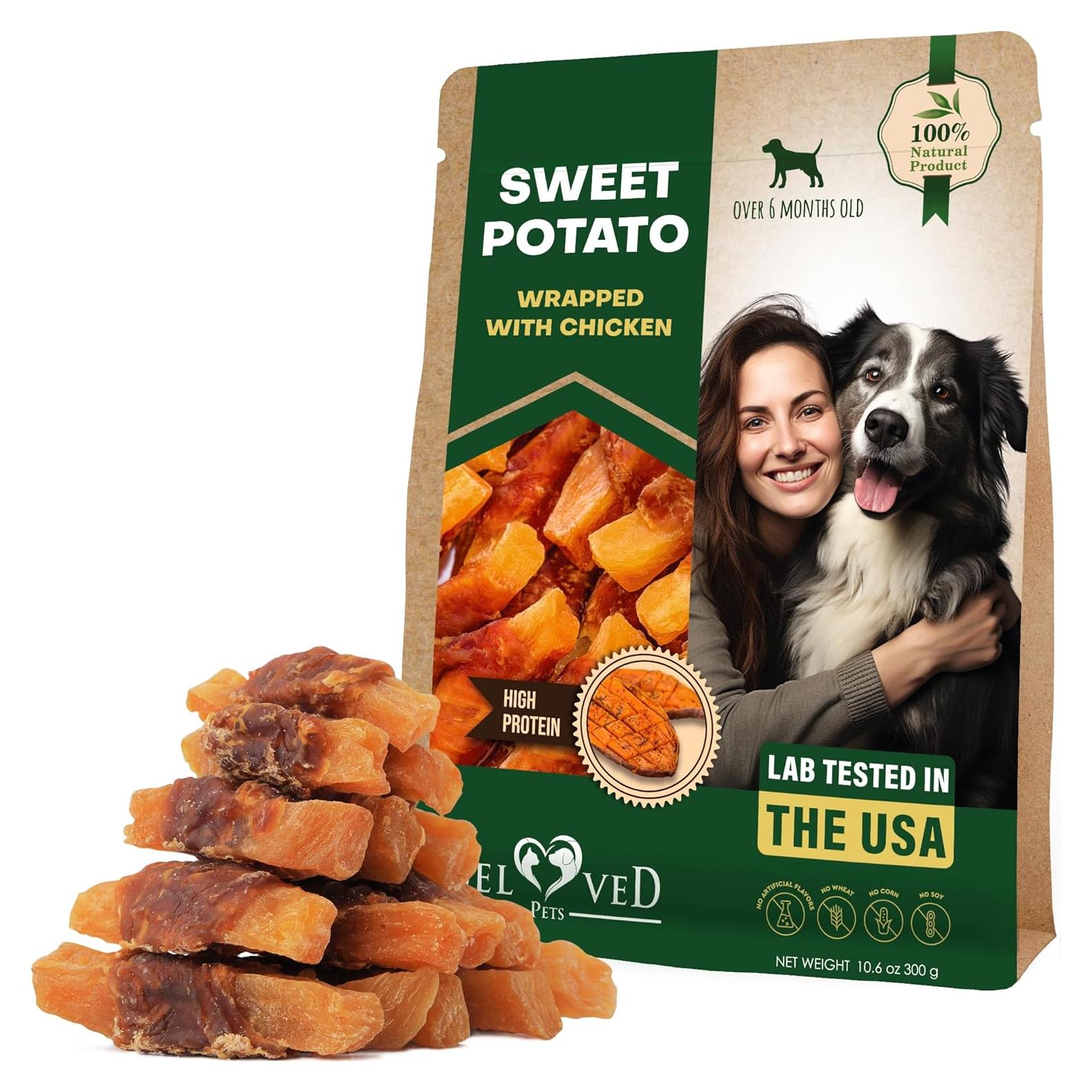 Galletas Masticables para Perros Mascotas Queridas 320g Pollo y Batata