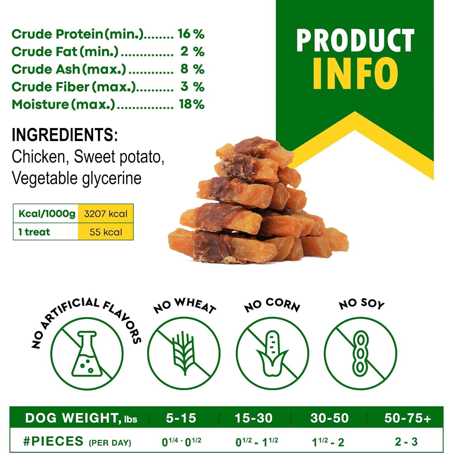 Galletas Masticables para Perros Mascotas Queridas 320g Pollo y Batata