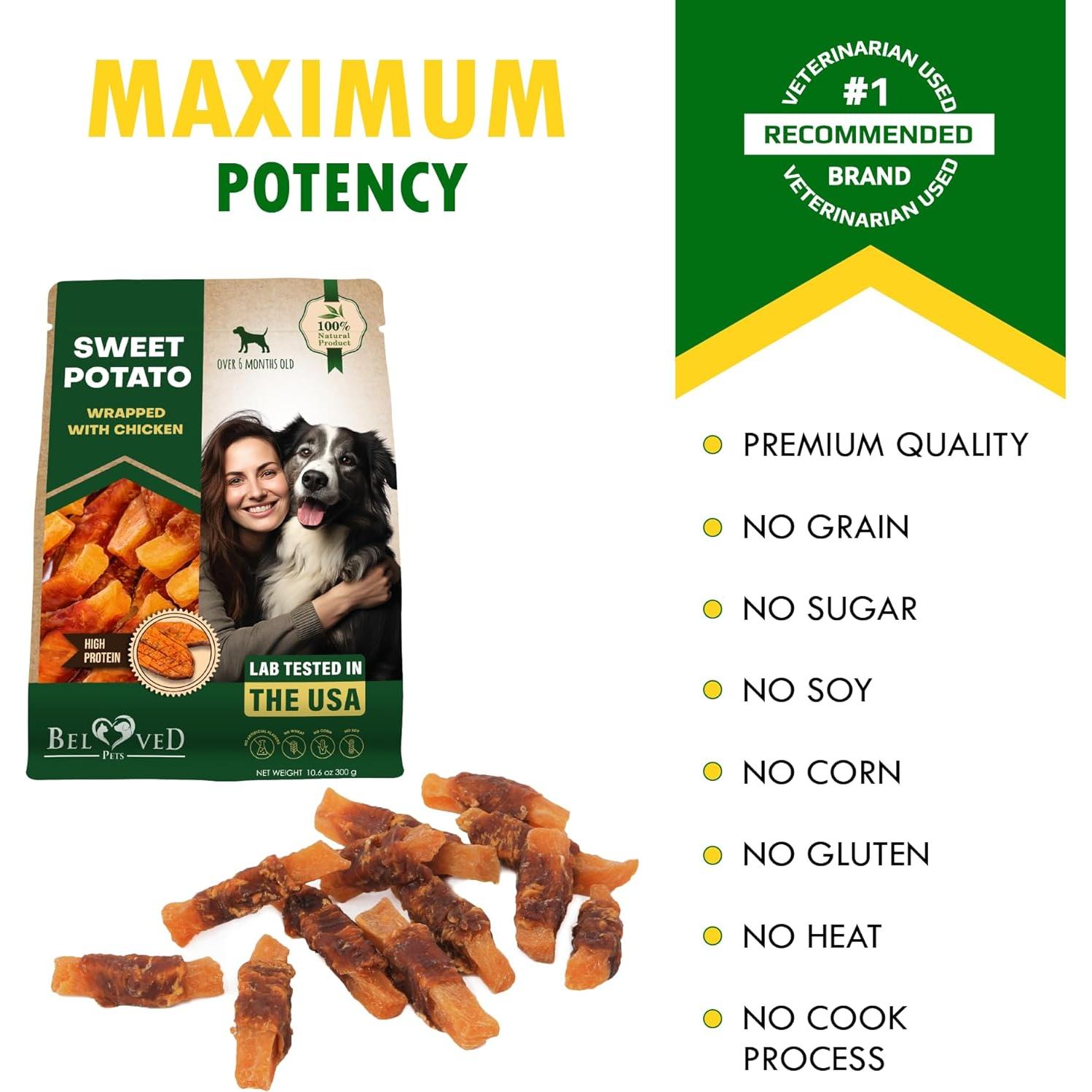 Galletas Masticables para Perros Mascotas Queridas 320g Pollo y Batata