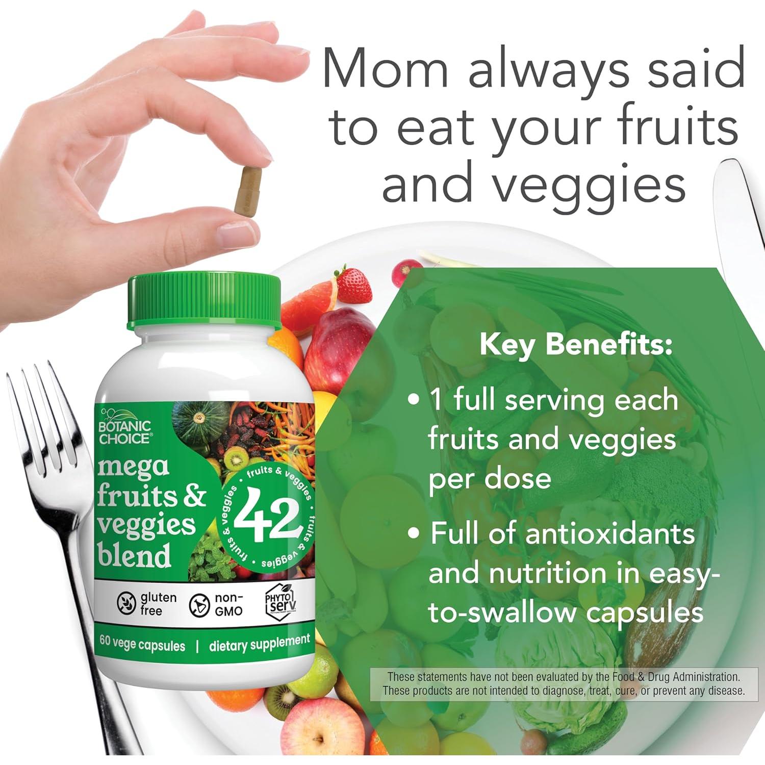 Suplemento de Frutas y Verduras Botanic Choice - 60 Cápsulas