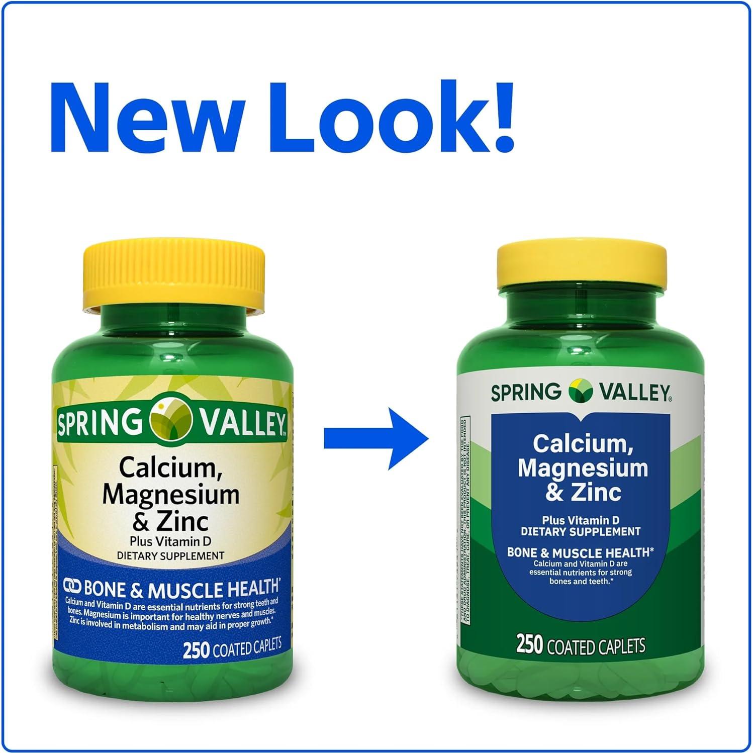 Suplemento Calcio Magnesio Zinc D3 Spring Valley 250 Comprimidos
