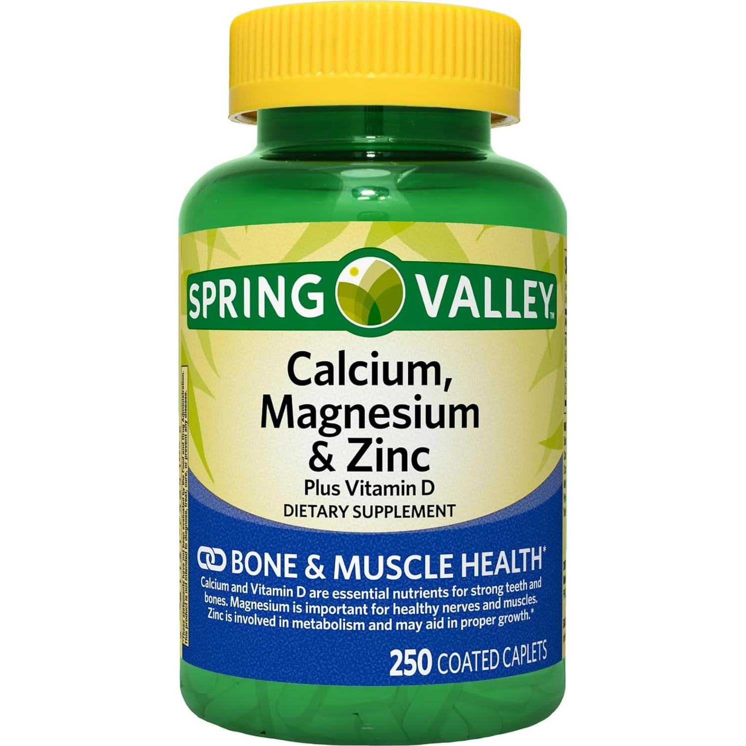 Suplemento Calcio Magnesio Zinc D3 Spring Valley 250 Comprimidos