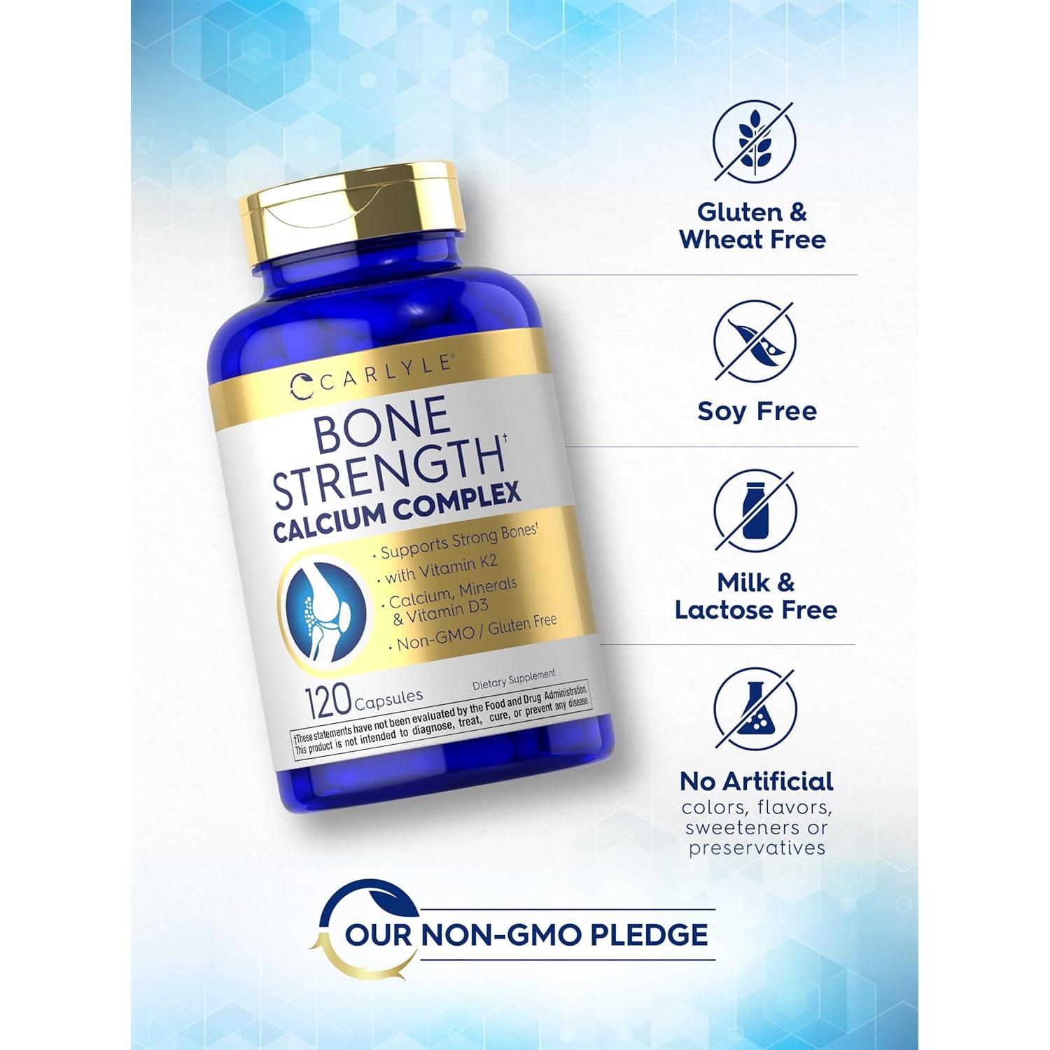 Suplemento de Calcio y Vitamina D3 Carlyle | 120 Cápsulas