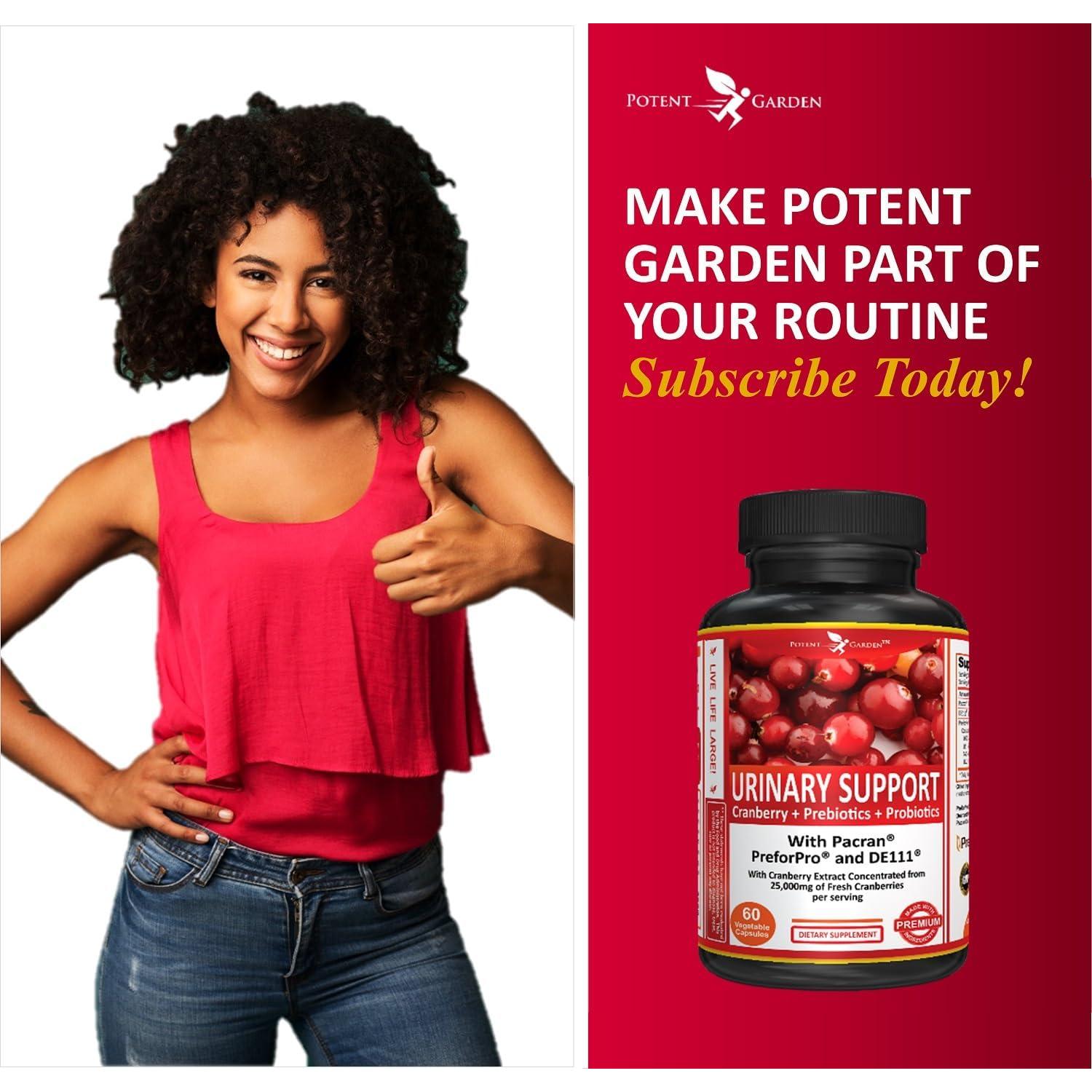 Suplemento Urinario Potent Garden 60 Caps - Arándano Probiotico