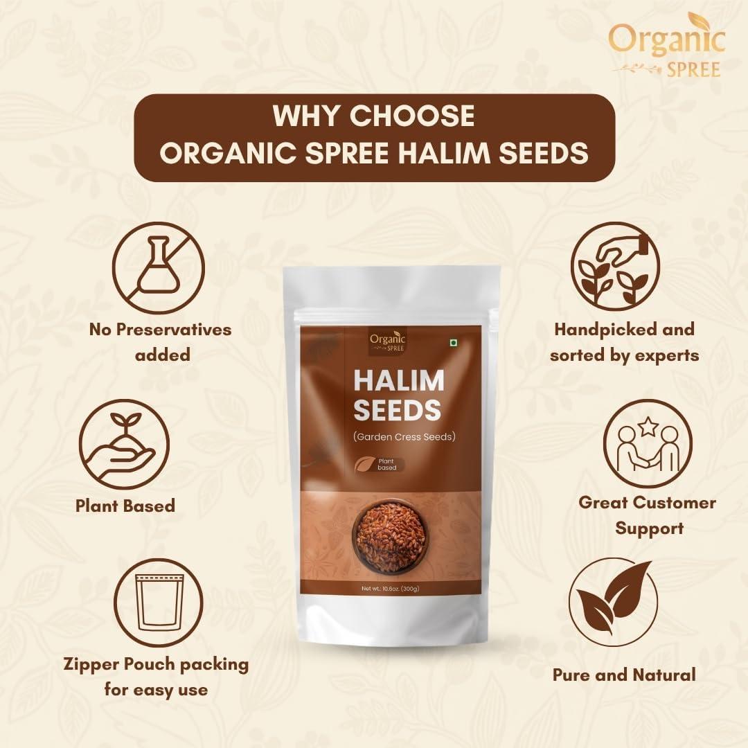 Tabletas de Shatavari Organic Spree 120 Tabletas + 300g Semillas Halim