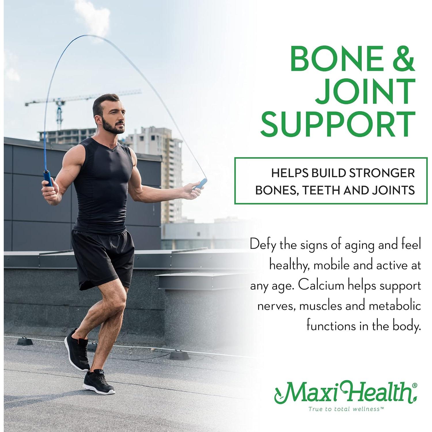 Suplemento de Calcio Maxi Health 500 mg + D3 1000 UI + Mg 500 mg - 240 Tabletas