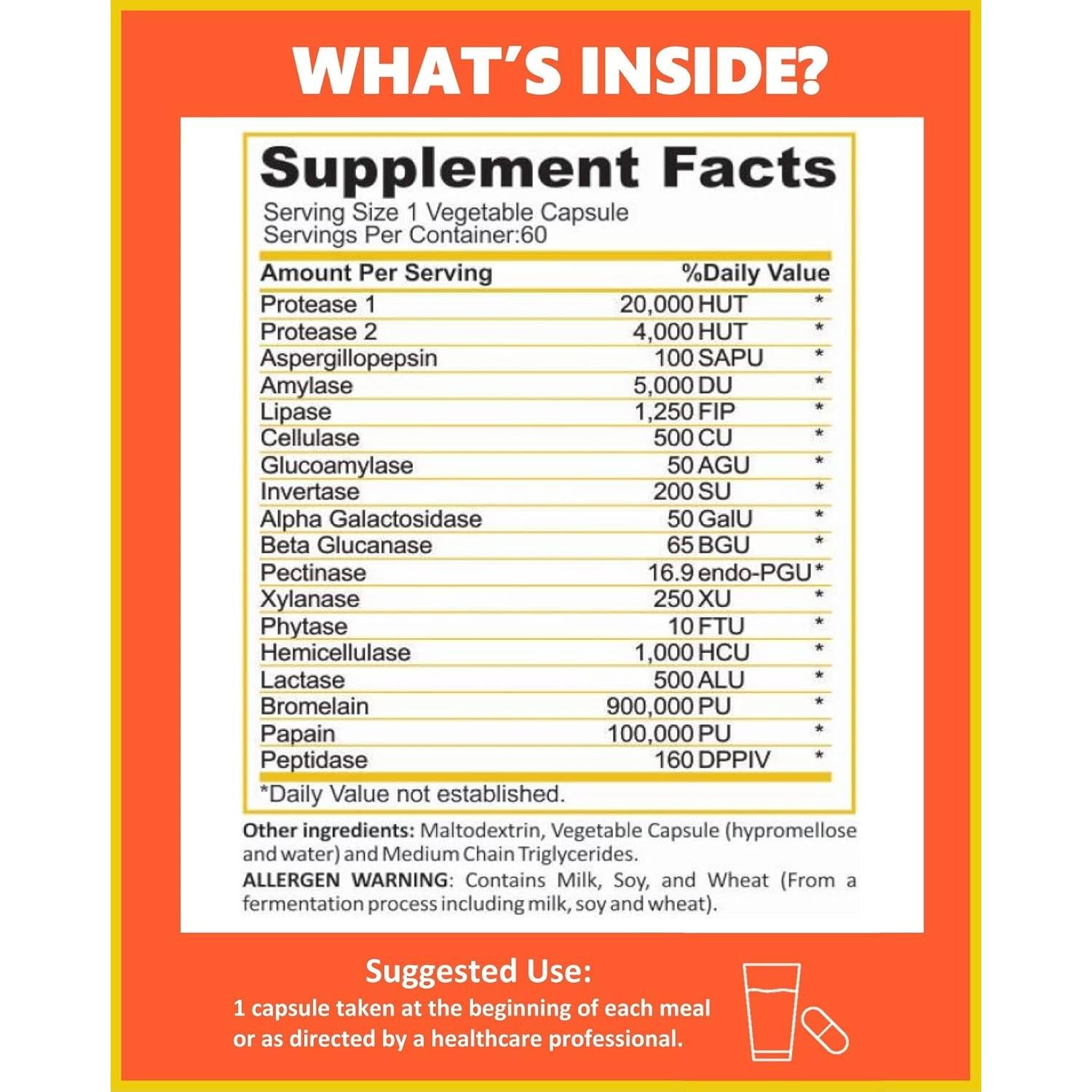 Enzimas Digestivas Potent Garden - 60 Cápsulas de 18 Enzimas Naturales