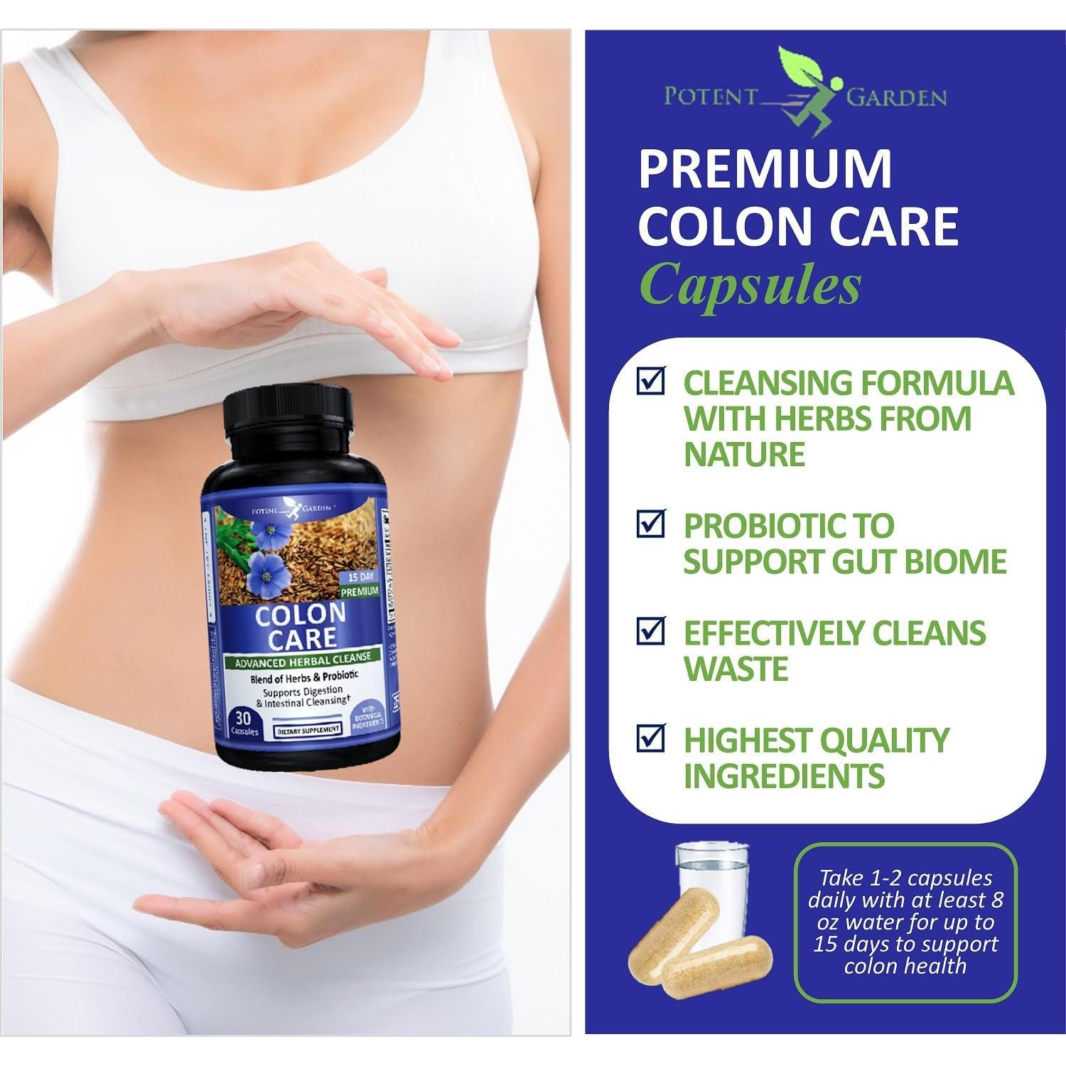 Cápsulas de Limpieza del Colon Potent Garden 30 Unidades