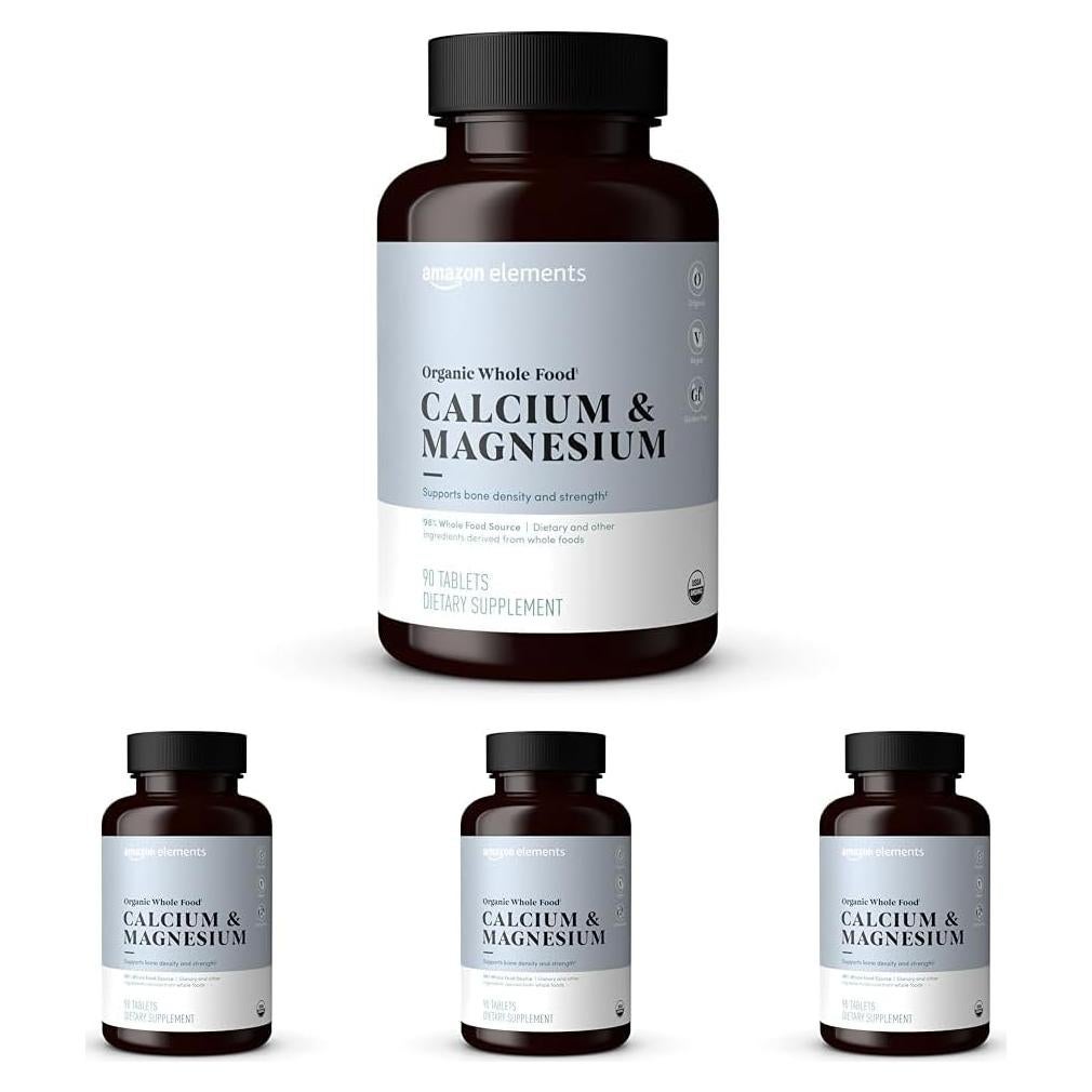 Calcio y Magnesio Orgánico Amazon Elements 90 Tabletas