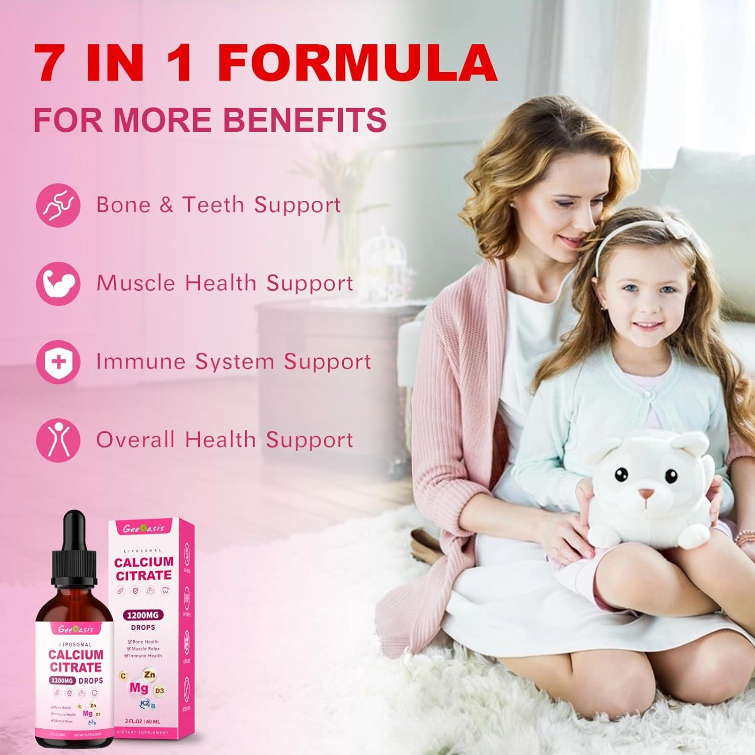 Gotas de Citrato de Calcio Liposomal 1200mg Geeoasis 59.15ml