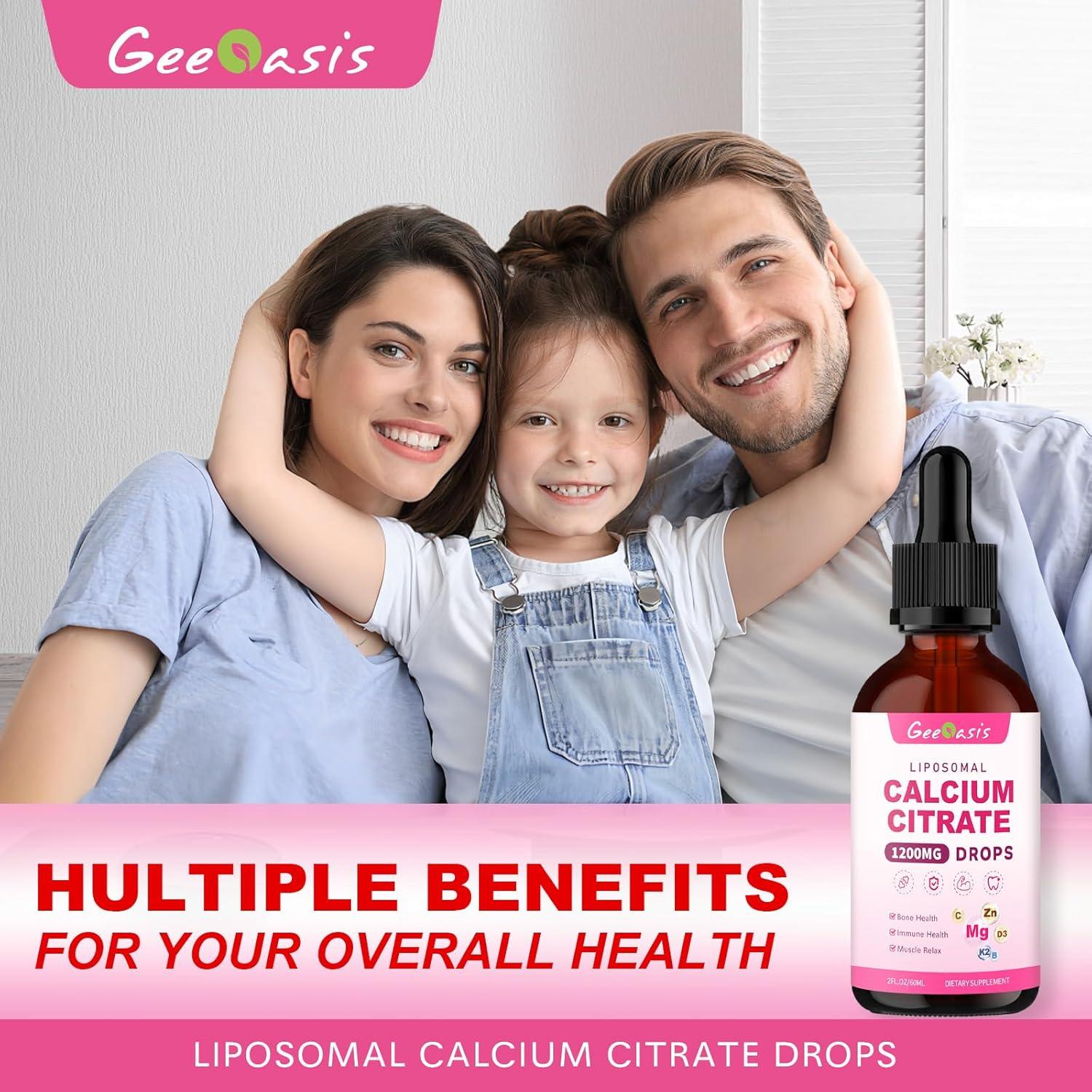 Gotas de Citrato de Calcio Liposomal 1200mg Geeoasis 59.15ml