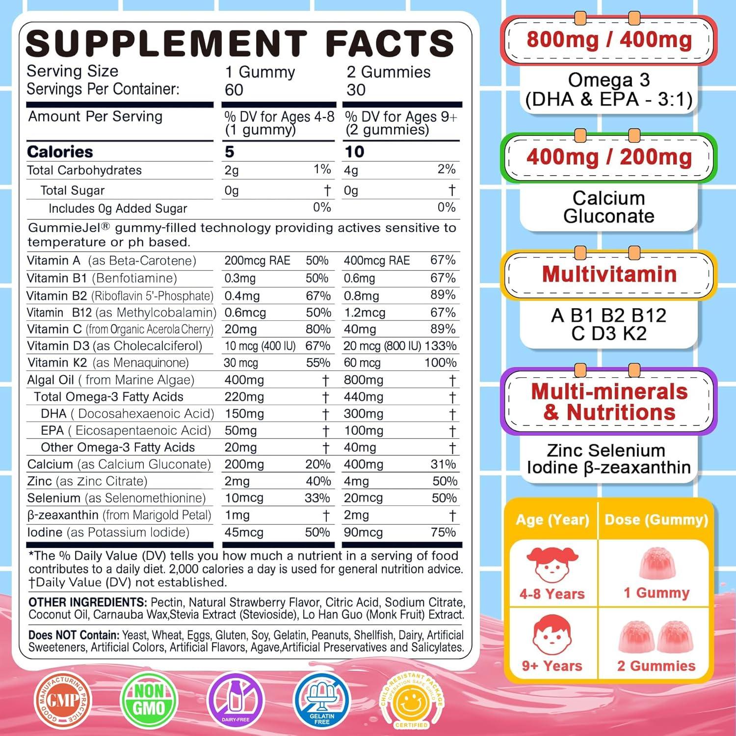 Gominolas Omega 3 Nextdia para Niños con Multivitaminas 230g