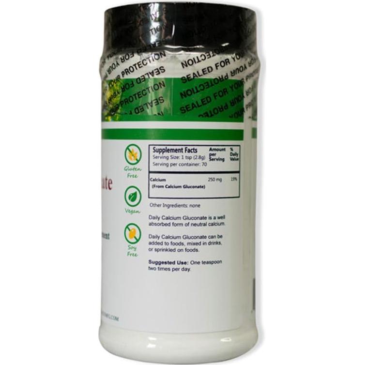 Polvo de Gluconato de Calcio Daily Manufacturing 200 g Suplemento