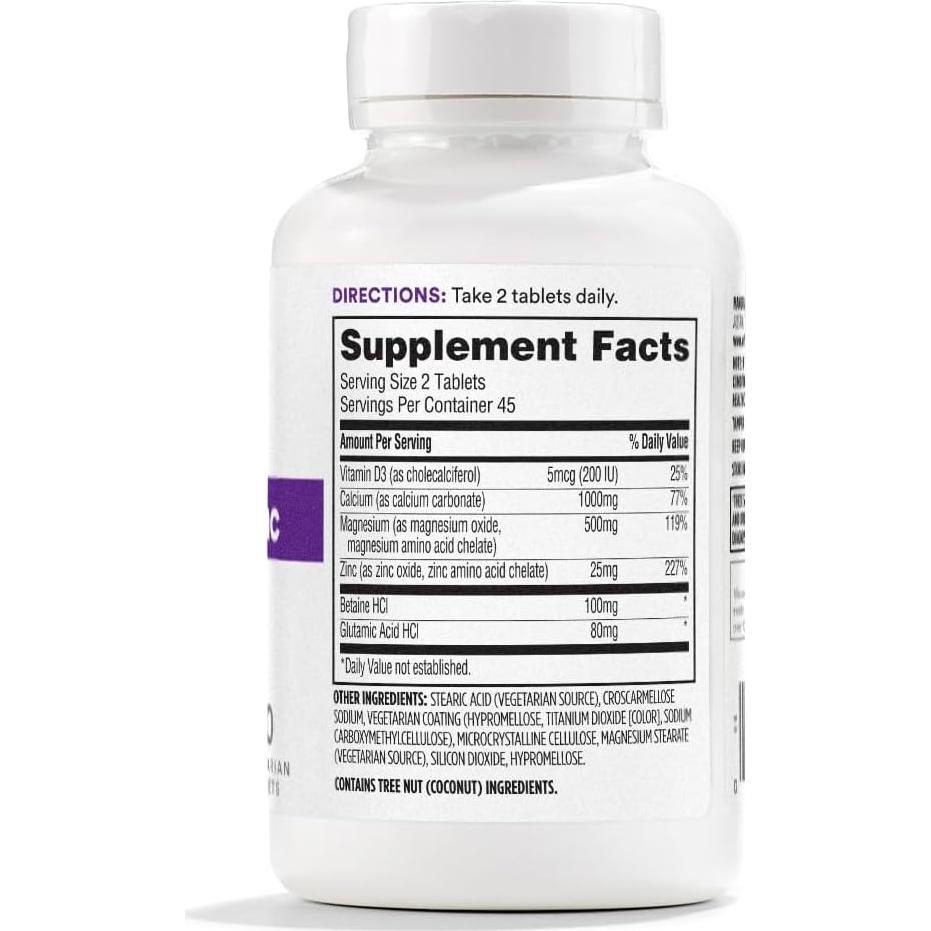 Suplemento Calcio Magnesio Zinc 365 Whole Foods 90 Tabletas