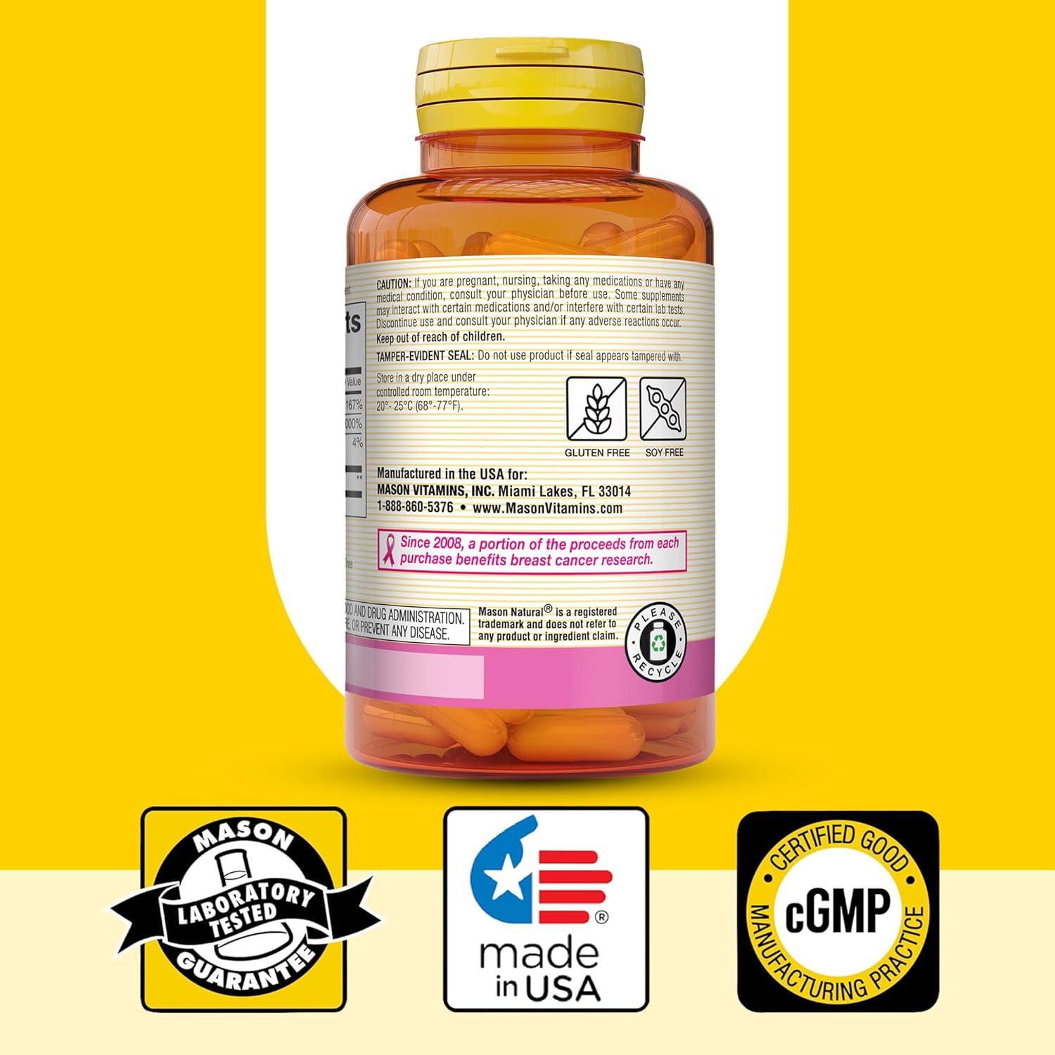 Suplemento de Colágeno Mason Natural 1500mg con Vitamina C y Biotina - 120 Cápsulas