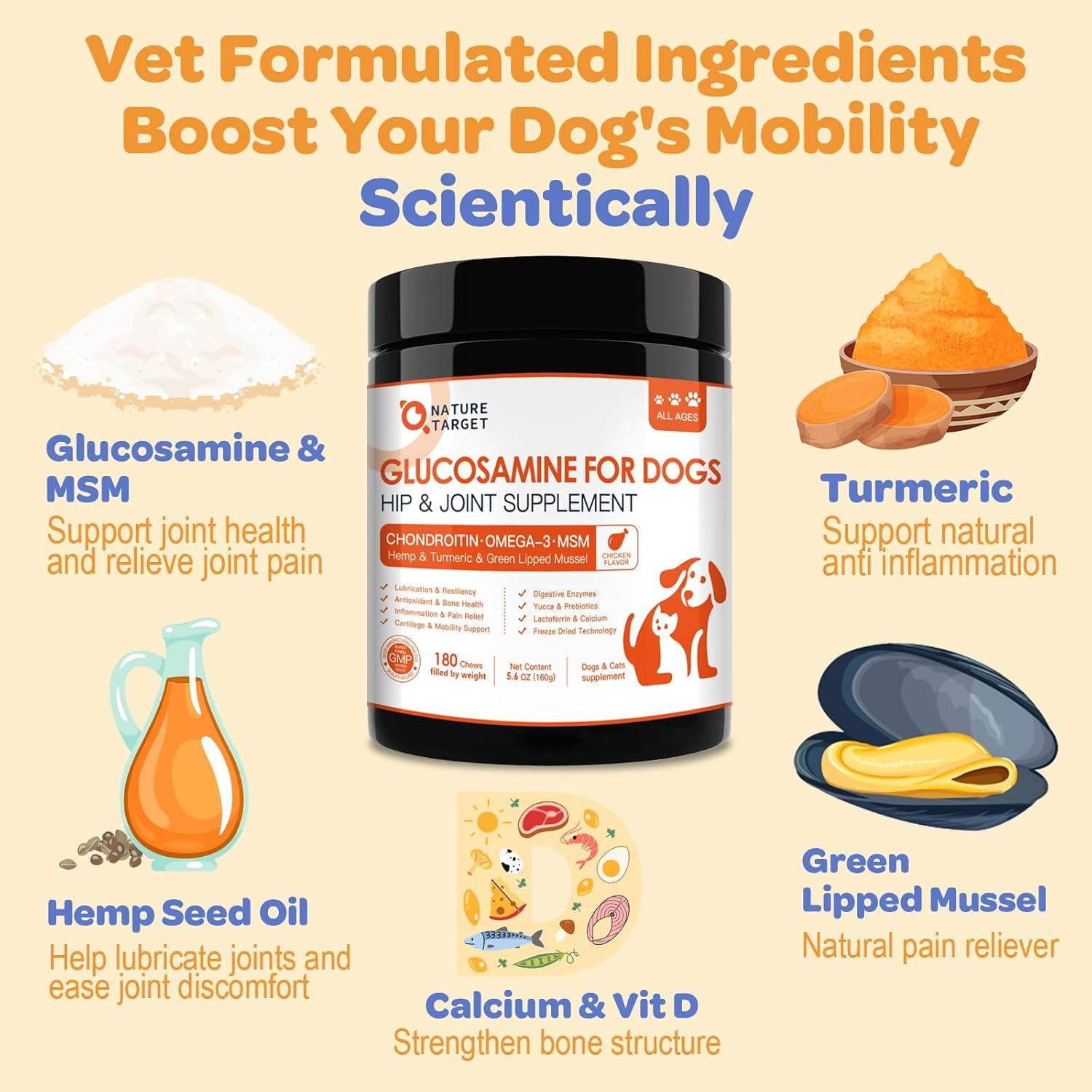 Suplemento para Perros NATURE TARGET Glucosamina 180 Masticables