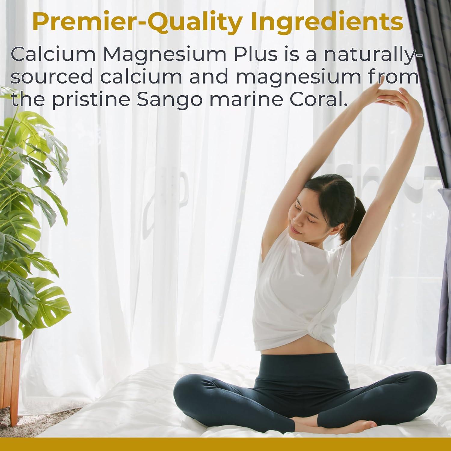 Calcium Magnesium Plus - Calcium Magnesium Supplement, Calcium Supplement for Bone Health, with Mushroom Complex - Reishi & Lions Mane - 90 Vegetarian Capsules