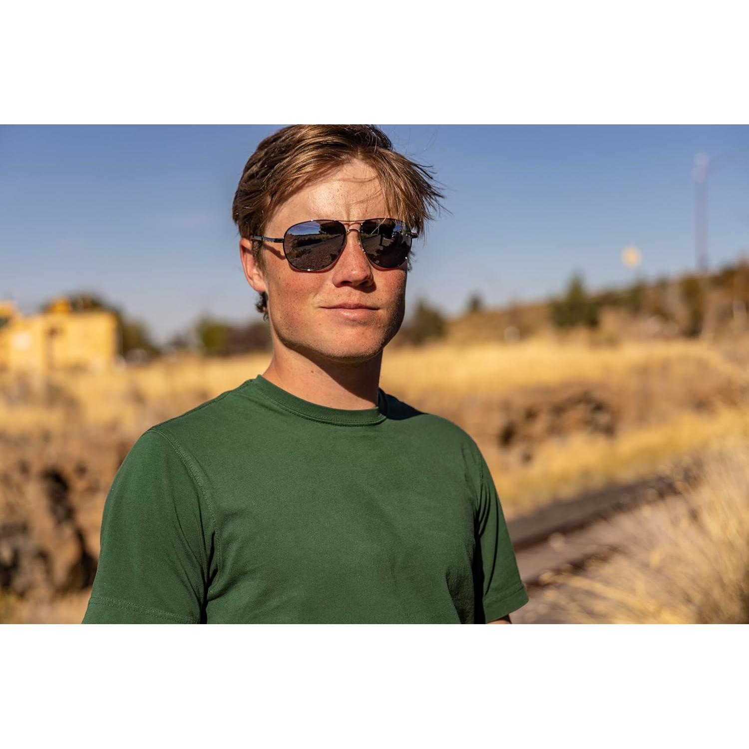 Gafas de Sol Aviador Suncloud Dorado Verde Polarizado