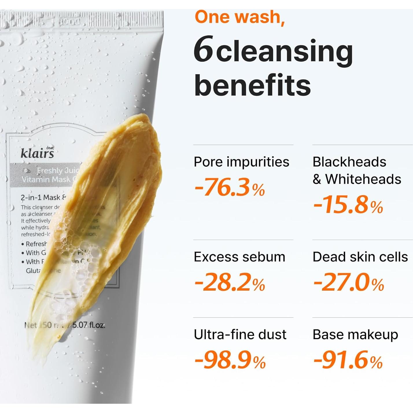 Mascarilla de Arcilla Vitamínica DearKlairs 150 ml - Limpieza Profunda