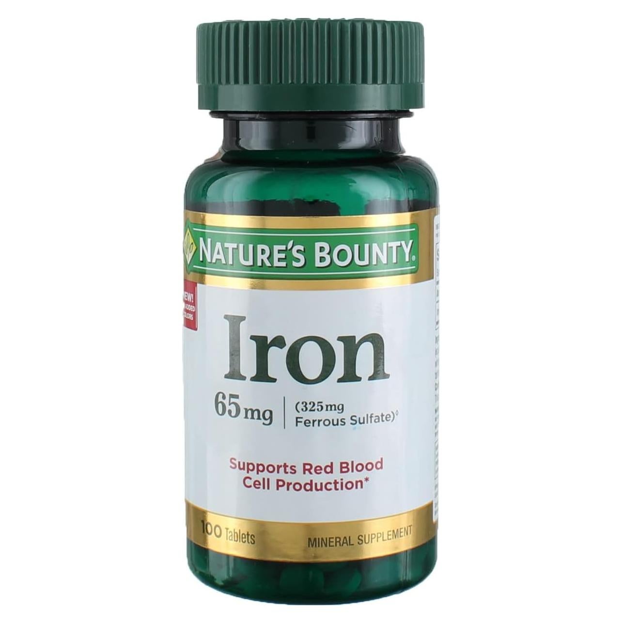 Suplemento de Hierro 65 mg Nature's Bounty 4 Botellas