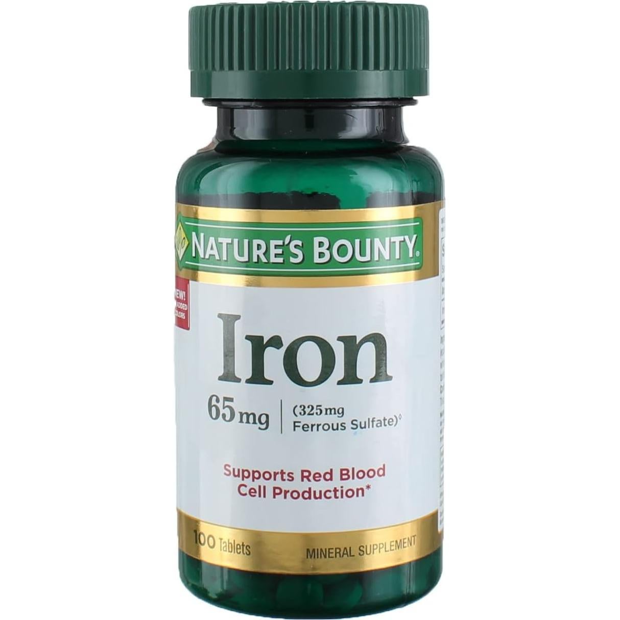 Suplemento de Hierro 65 mg Nature's Bounty 4 Botellas