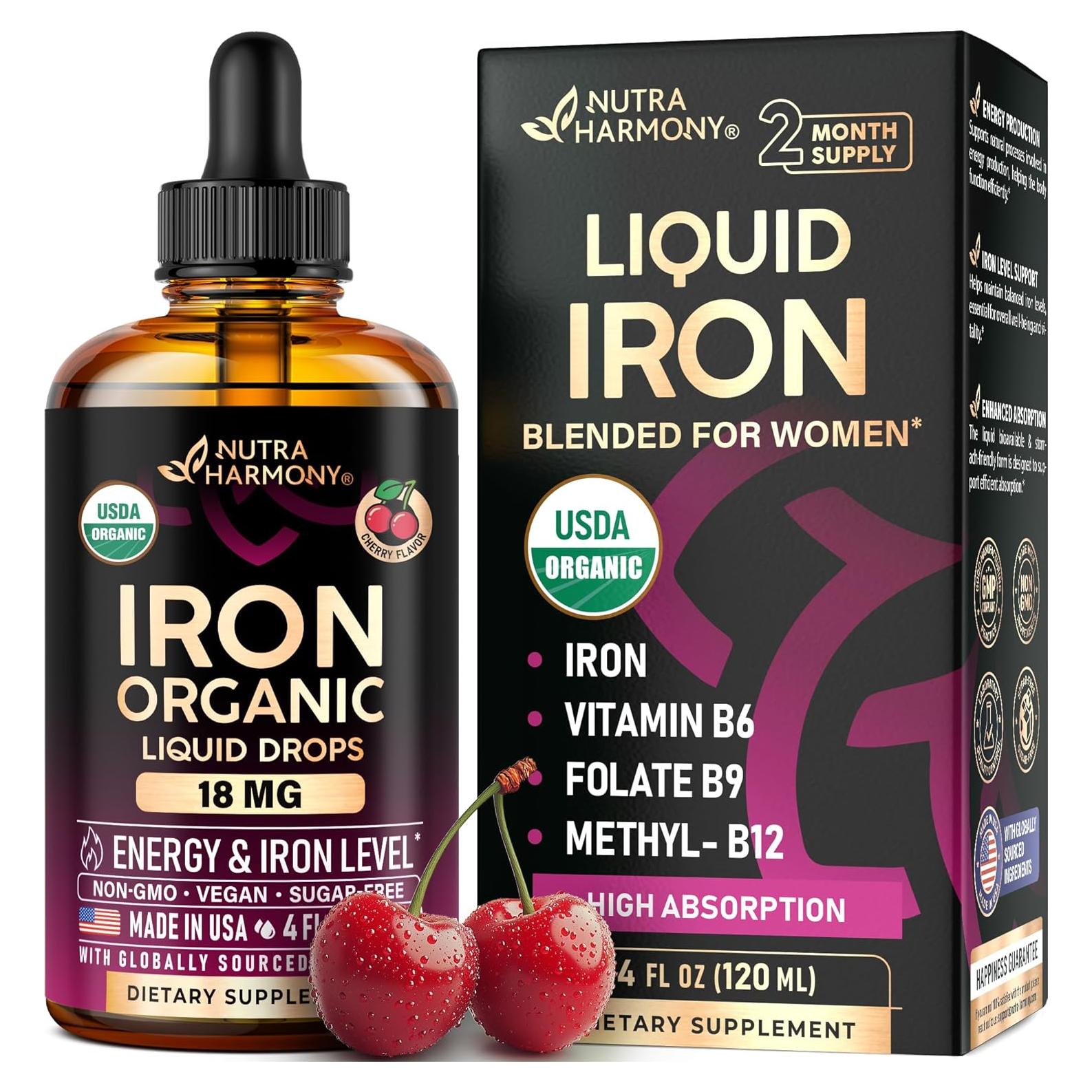 Suplemento de Hierro Líquido Nutra Harmony 18 mg - 118 ml