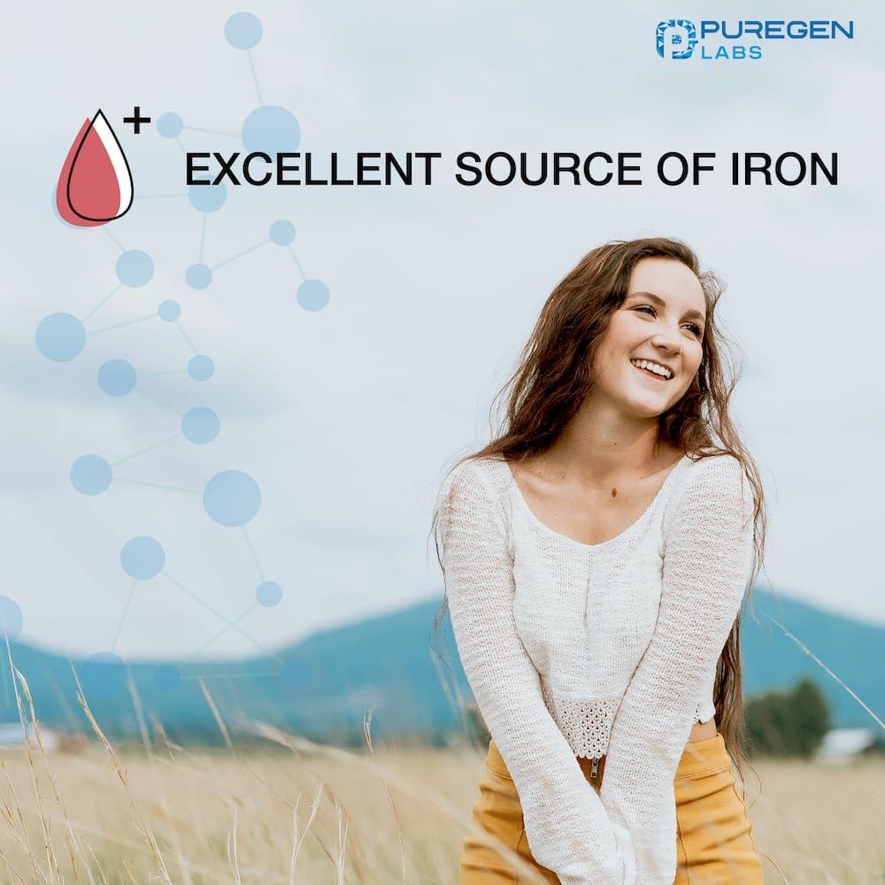 Suplemento de Hierro Gluconato 324 mg P Puregen Labs - 100 Tabletas