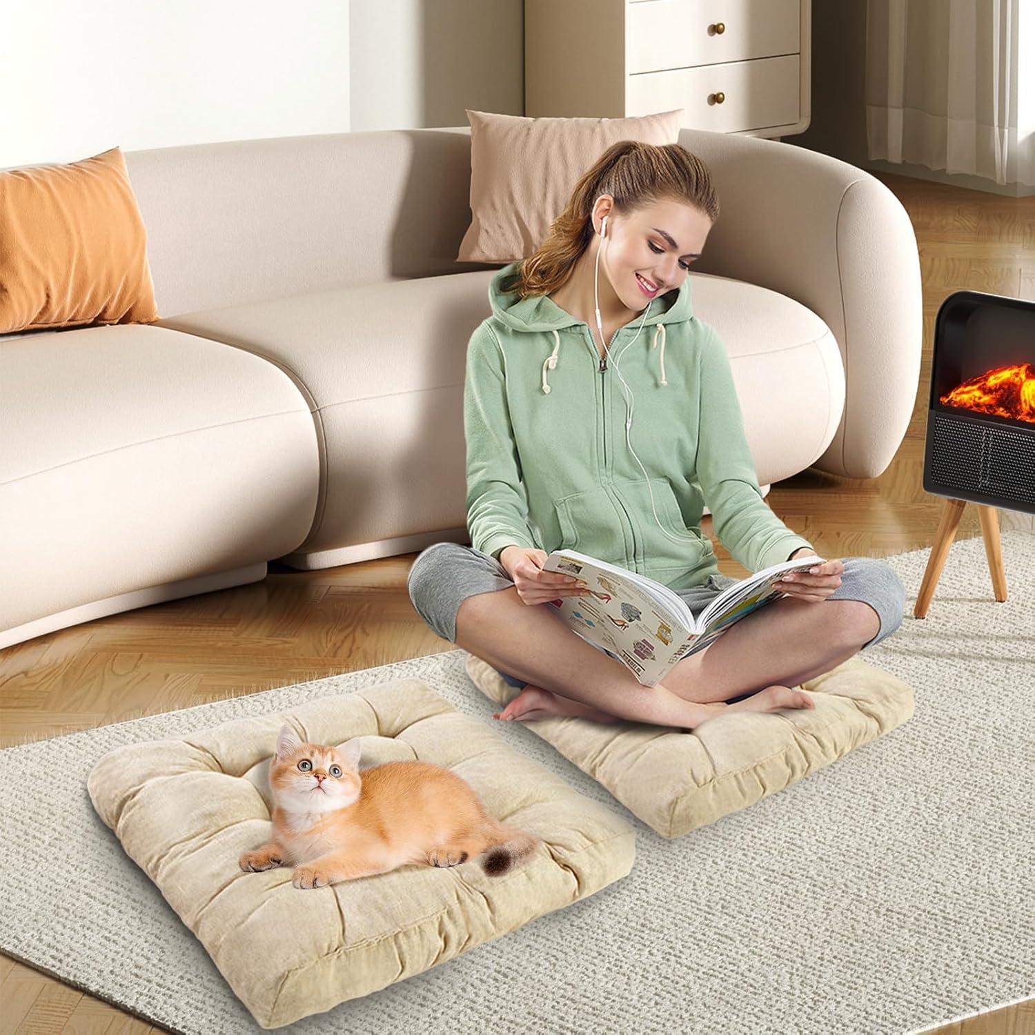 Cojín de Suelo LYLNBYWK Beige 56x56 cm Espuma de Memoria