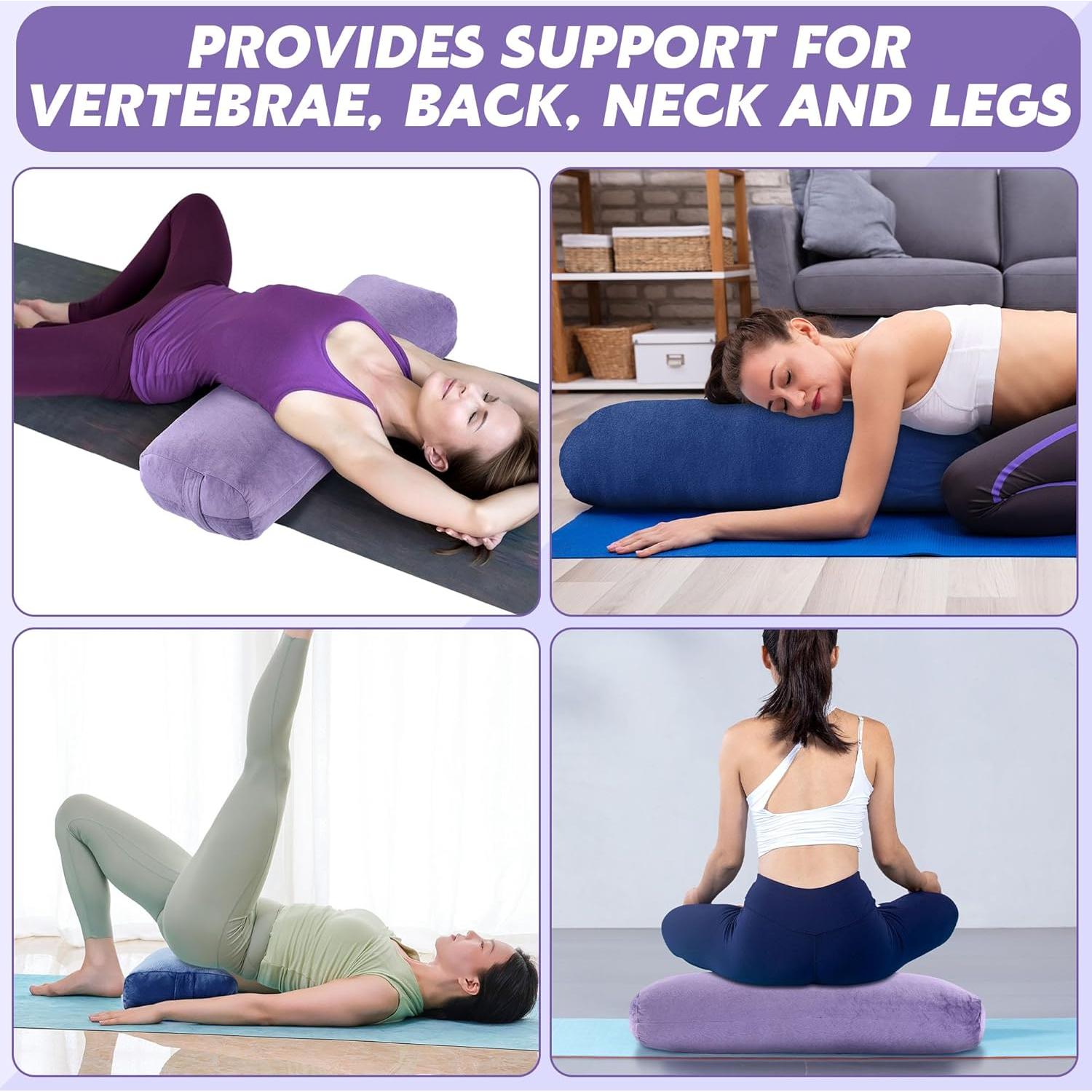 Almohada de Yoga MABOZOO Rectangular Lavable con Funda Extra