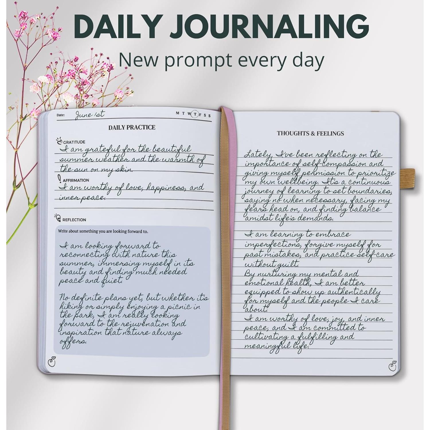 Diario de Salud Mental Life & Apples A5 Oro Rosa - Autocuidado