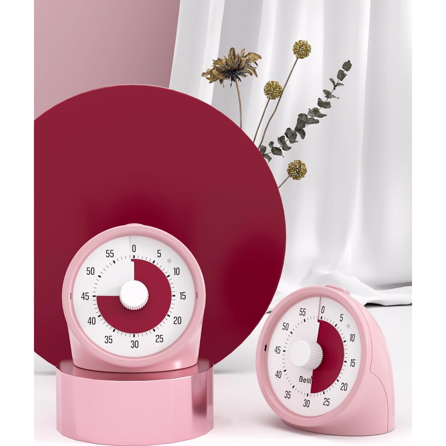 Temporizador Visual BellMan Rosa 60 Minutos Silencioso