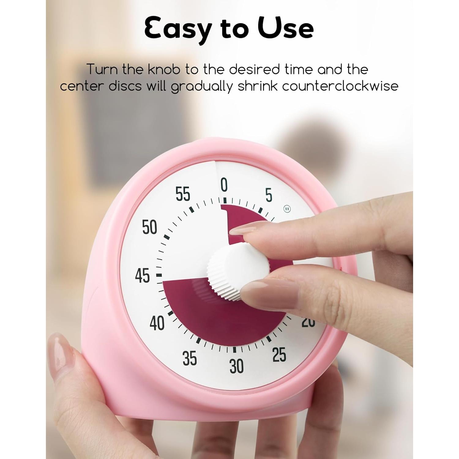 Temporizador Visual BellMan Rosa 60 Minutos Silencioso