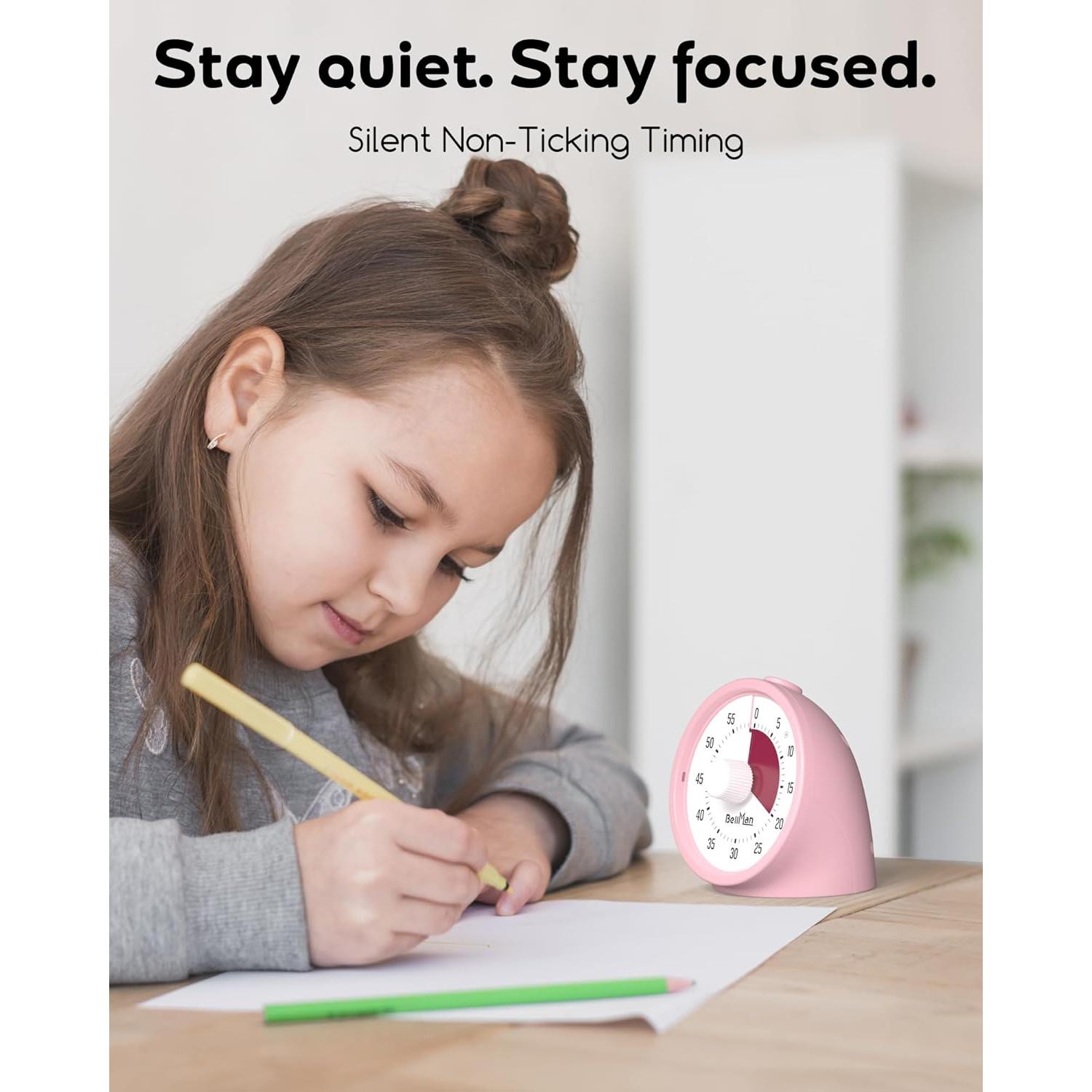 Temporizador Visual BellMan Rosa 60 Minutos Silencioso