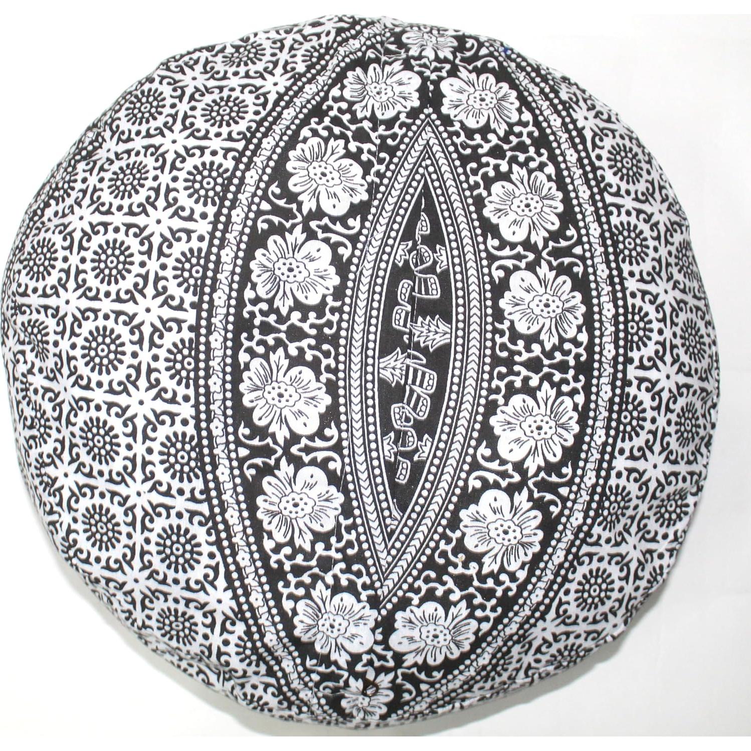 Cojín de Piso Bohemio CRAFT KALA 40x40 cm Algodón Negro