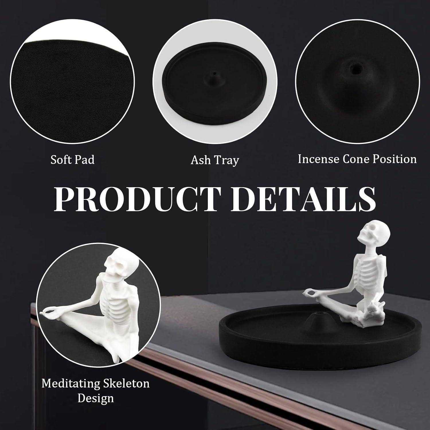 Soporte de Incienso Esqueleto Meditador BEYONGME - 10 cm